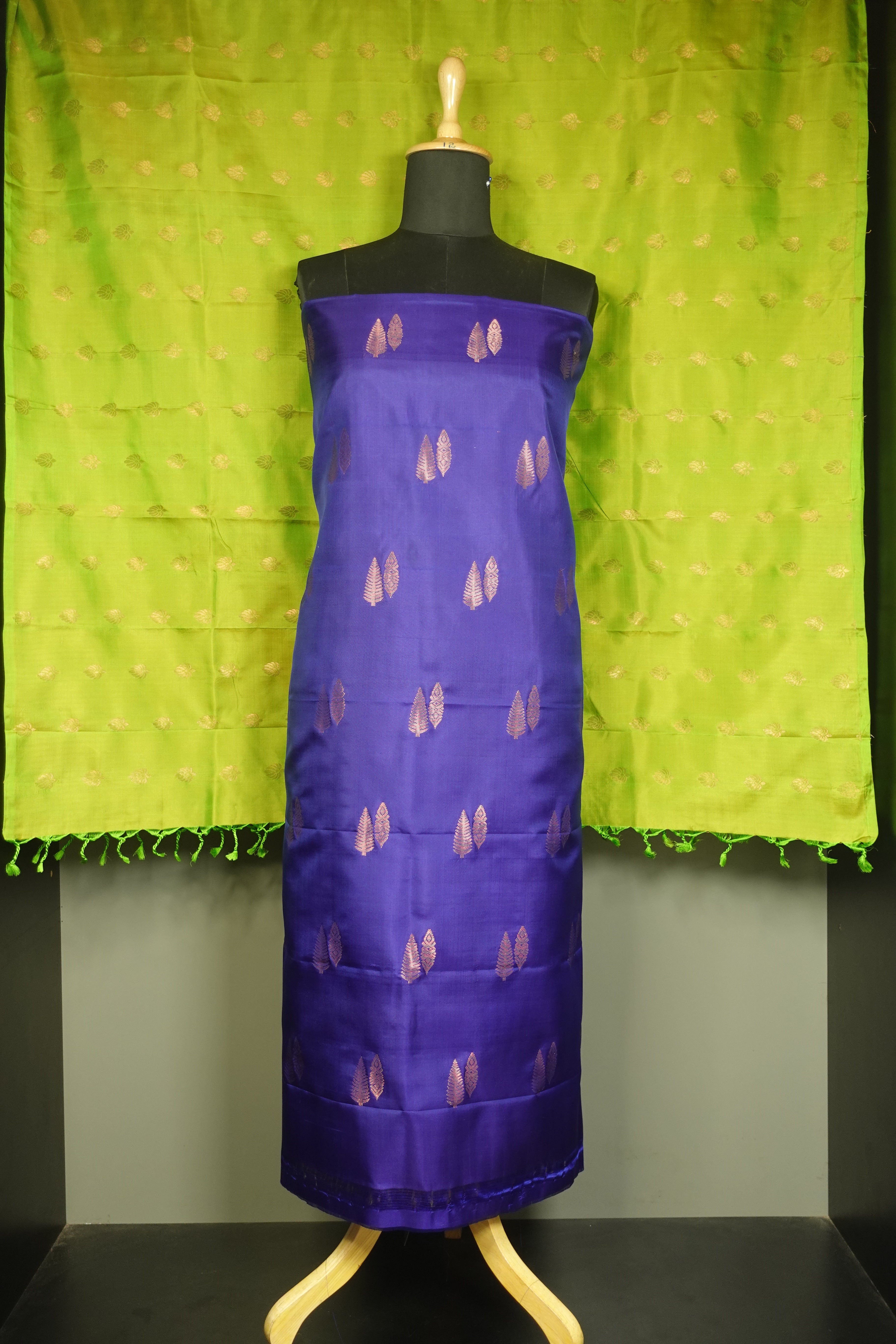 Woven Motif Pure Soft Silk Top & Dupatta Set | AHD1664