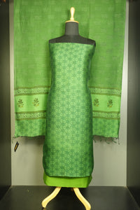 Bottle Green Color Tussar Salwar Set | MNH368