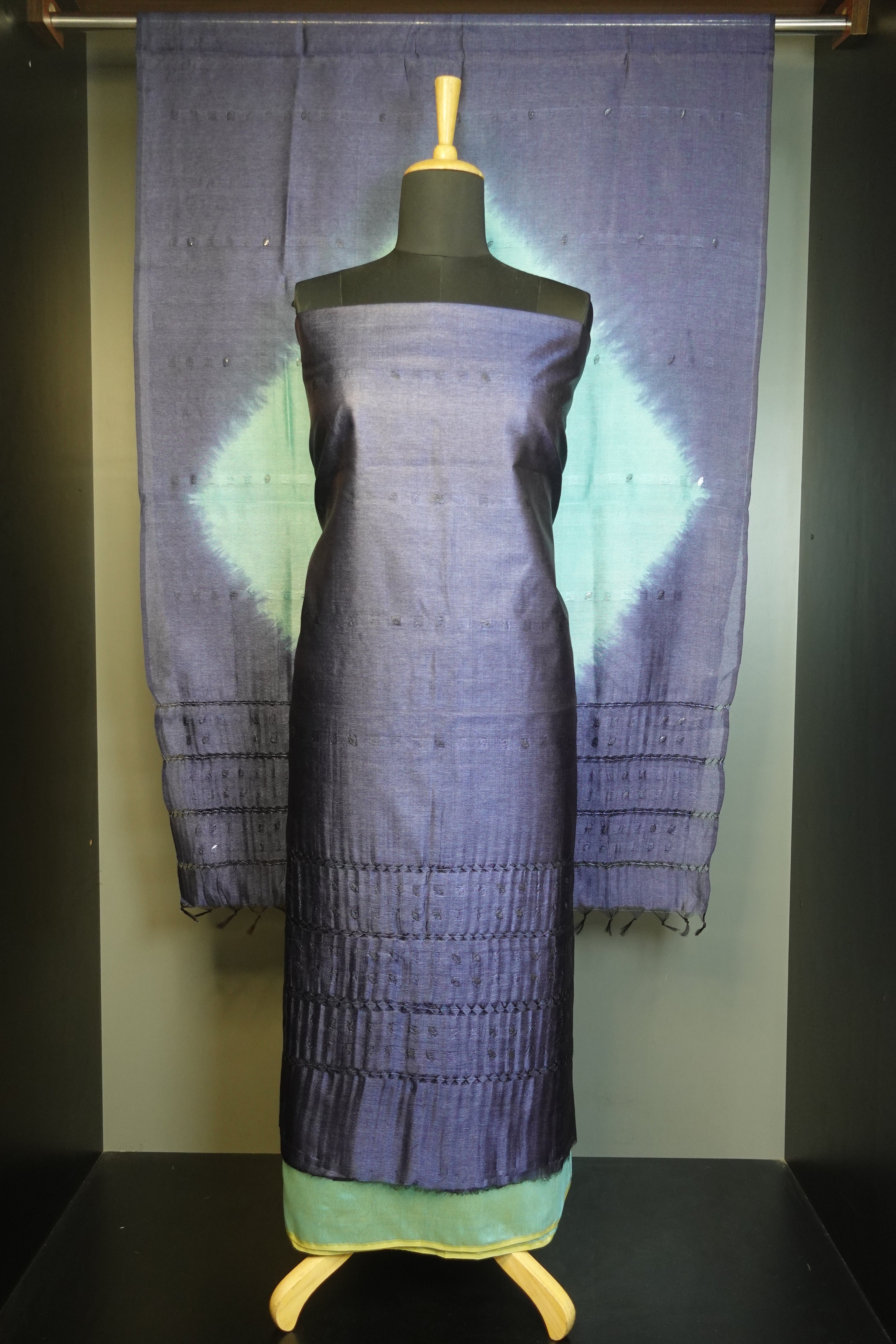 Basket Weaved Tussar Silk Salwar Set | PD862