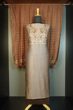 Floral Embroidery Yoke Design Linen Salwar Set | SW1456