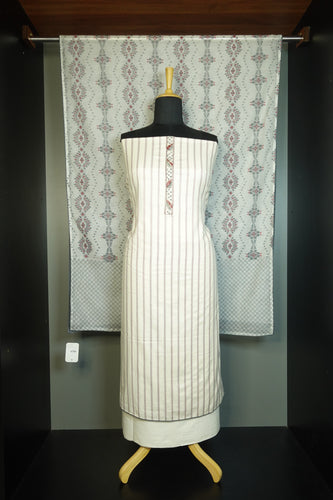 Vertical Line Design Jacquard Weave Cotton Salwar Set | RAC101