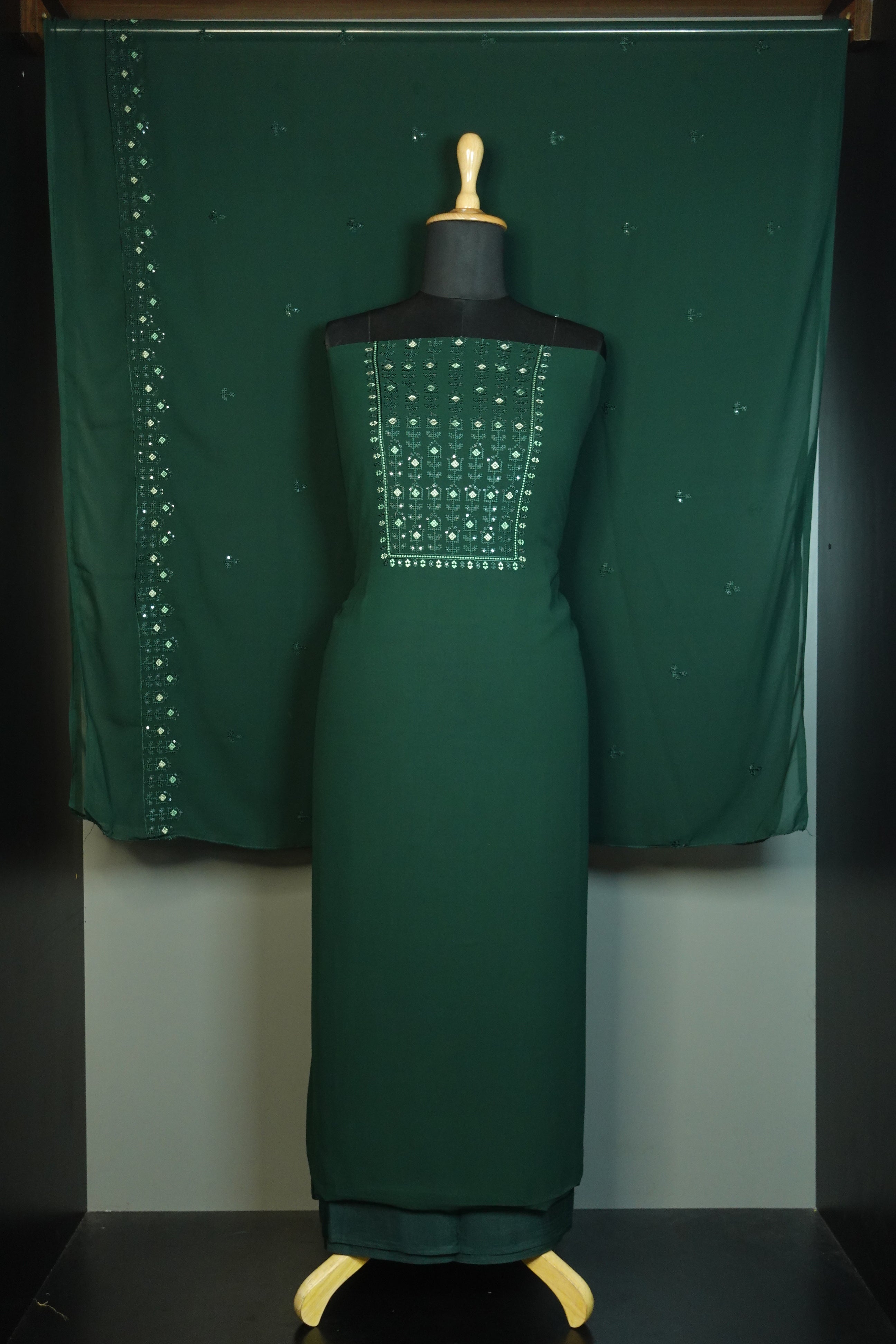 Cross Stitch Embroidery  Georgette Salwar Set | YH161