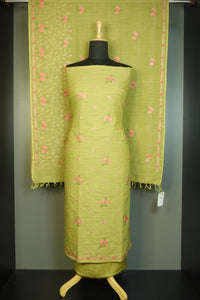 Computerized Floral Embroidery Salwar Set Linen | JCL845