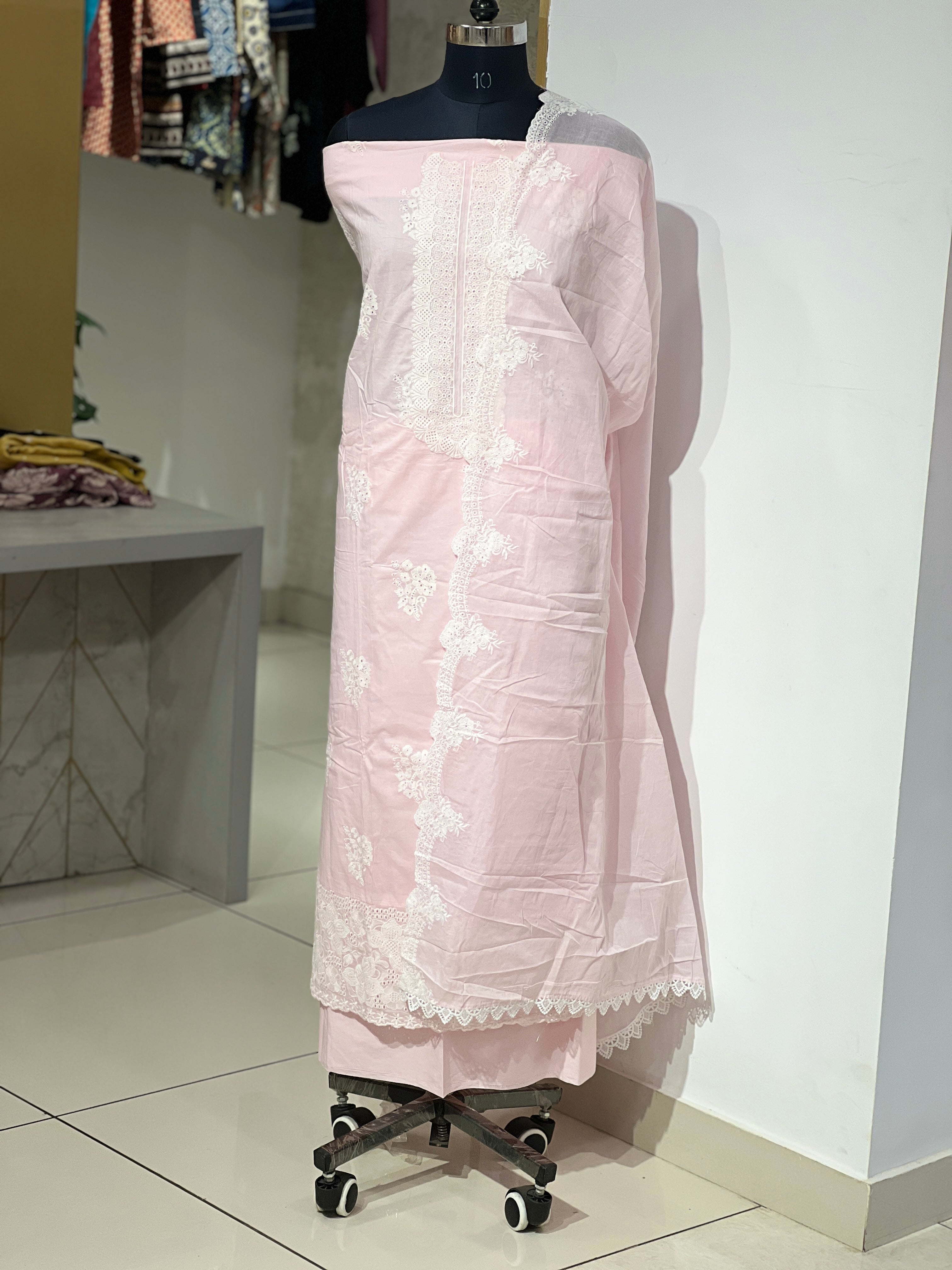 Floral Embroidery Detailed Cambric Cotton Salwar Set | GE109