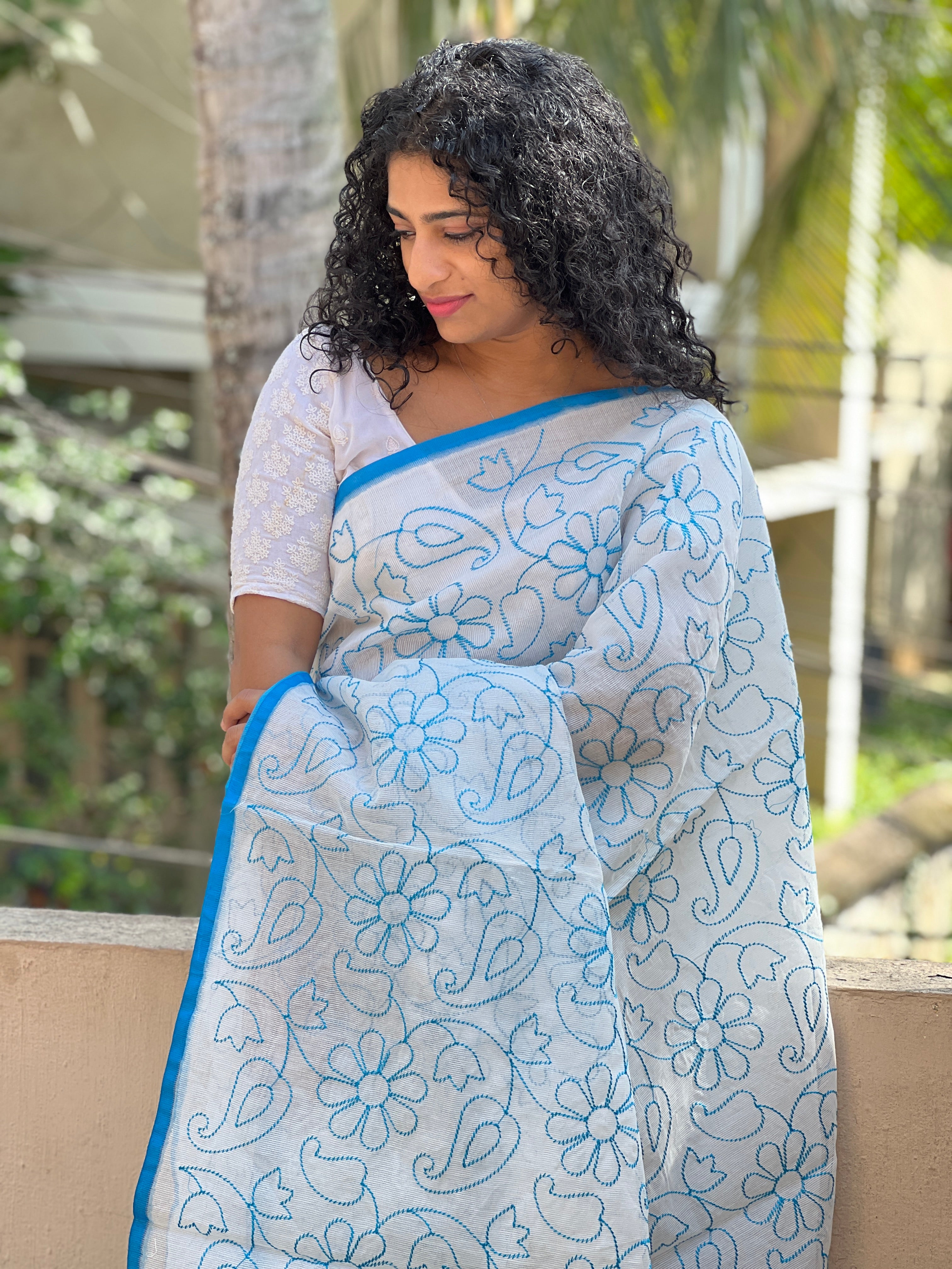 Computerized Machine Embroidery Supernet Kota Saree | RR199