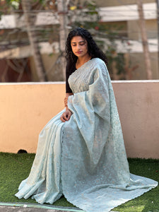 Embroidered Linen Finish Saree | YNG153