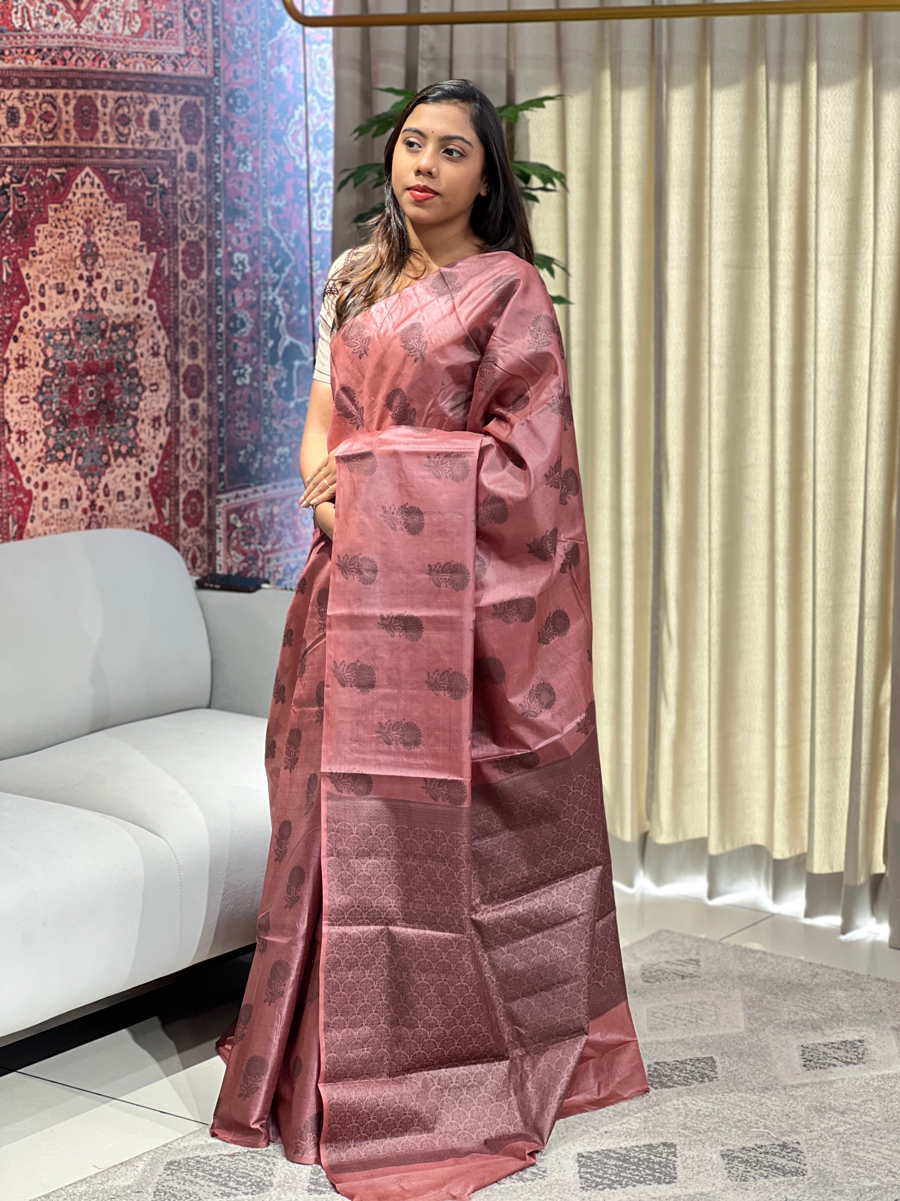 Thread Weaving Tussar Saree | YNG683