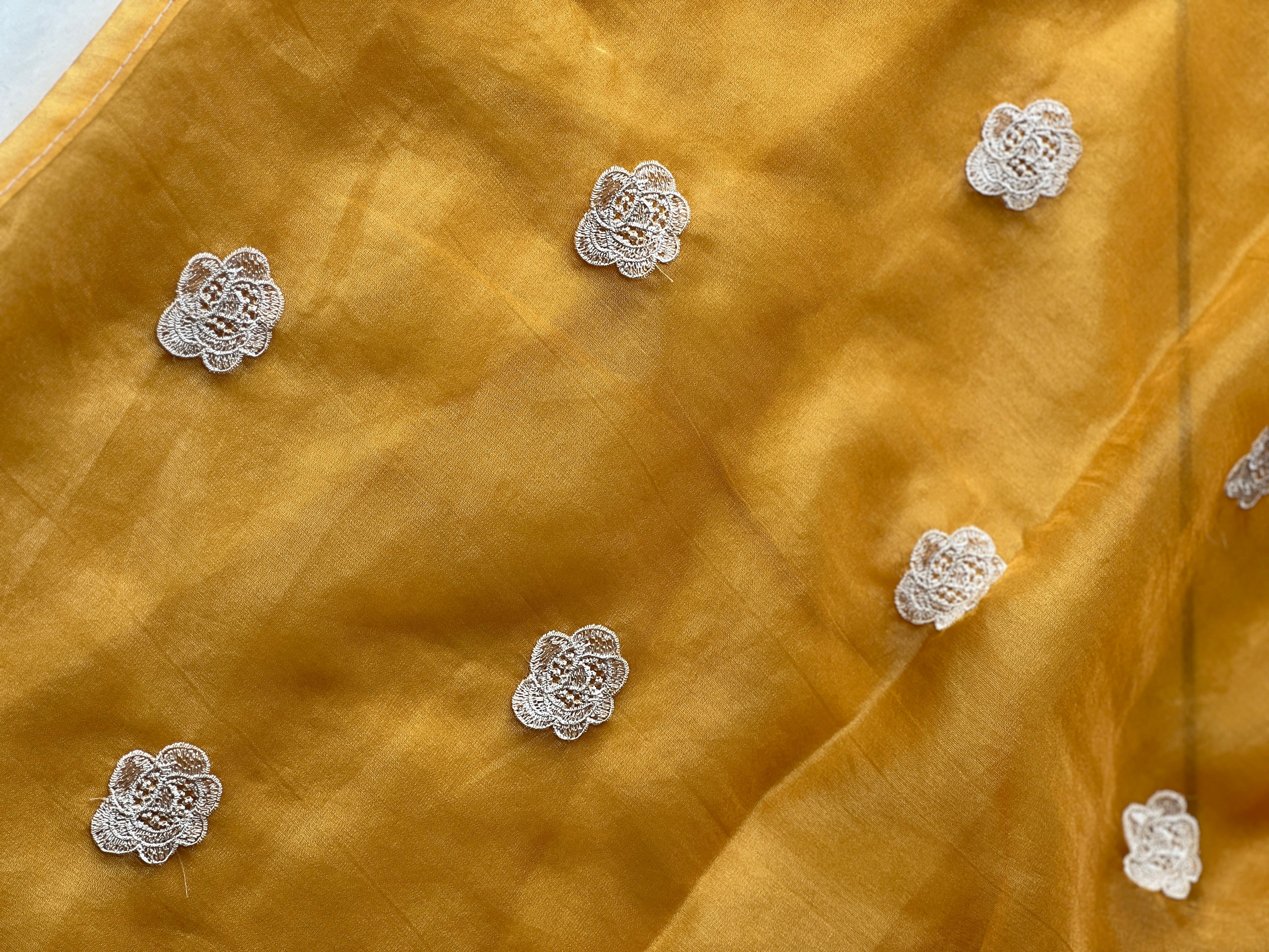 Cut Work Embroidery Border Pattern Viscose Organza Saree | RP386