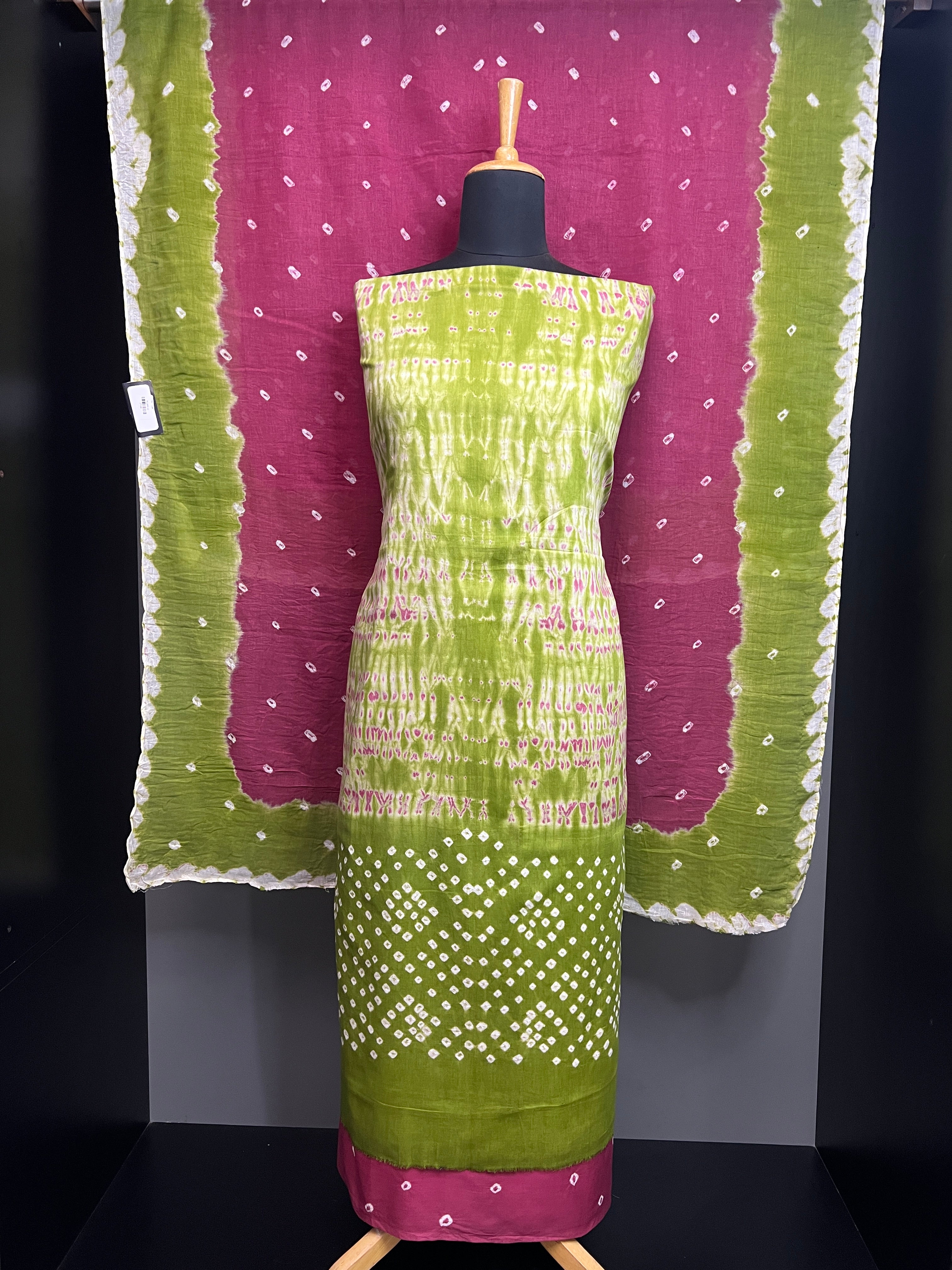 Shibori Tie and Dye Patterned Cotton Salwar Set | JT189