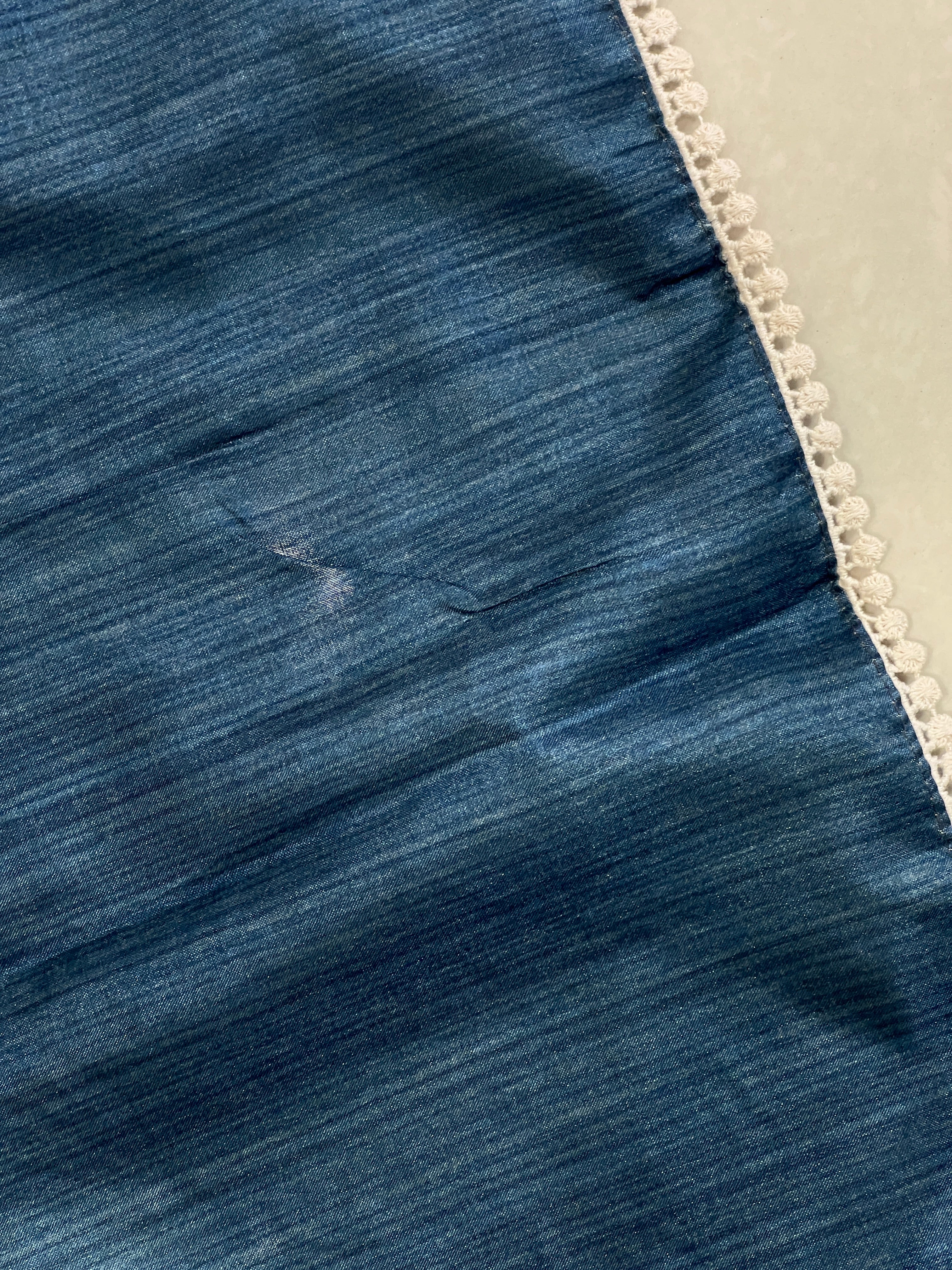 Floral Applique work Tissue Linen Saree | KSD268