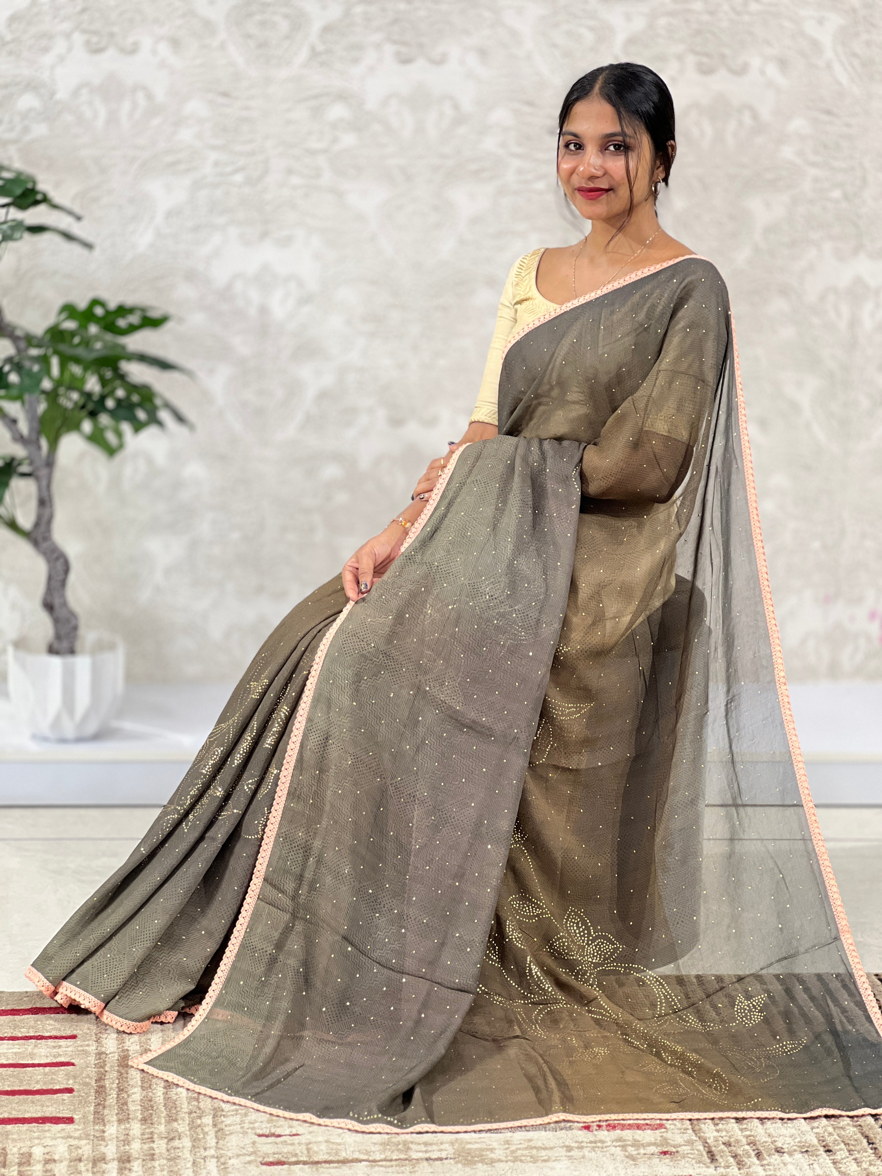 Badla Work Georgette Saree | RGD362