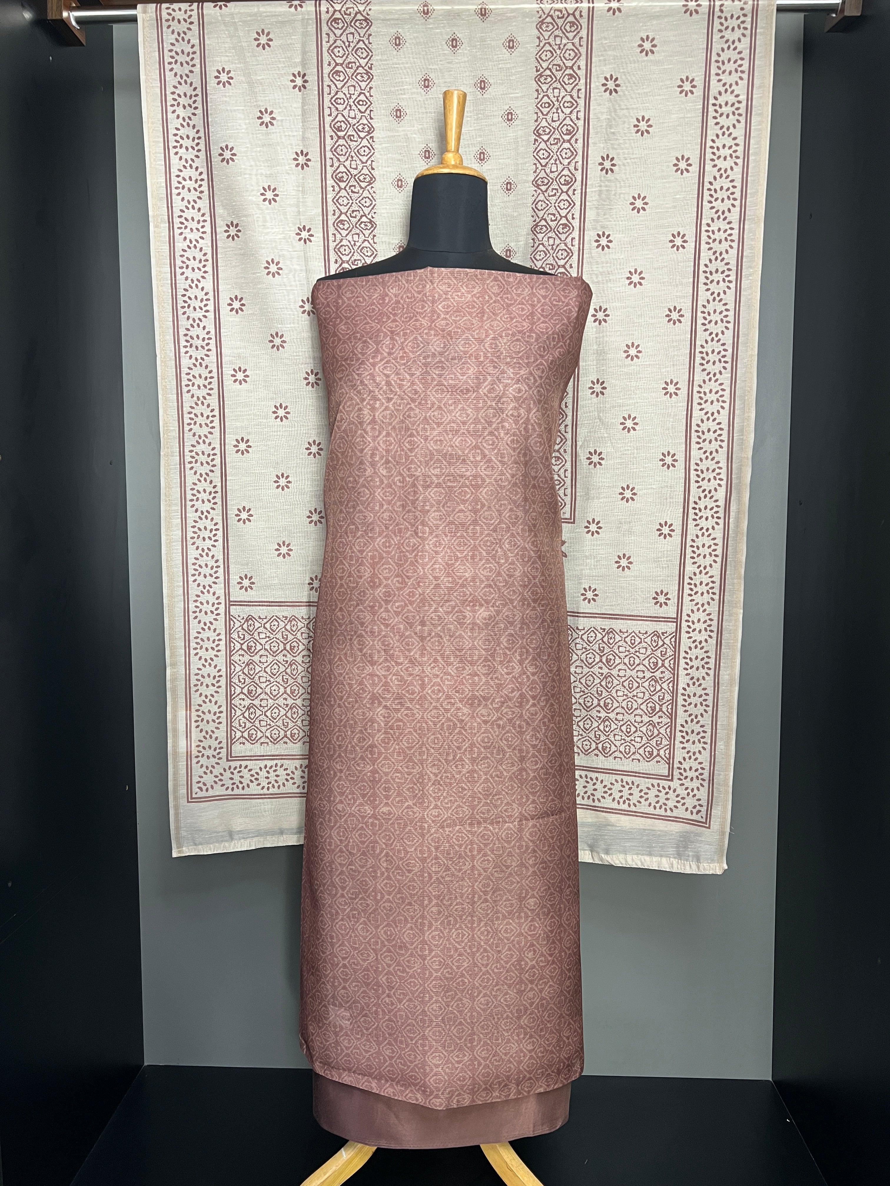 Self Printed Semi Chanderi Salwar Set | SP355