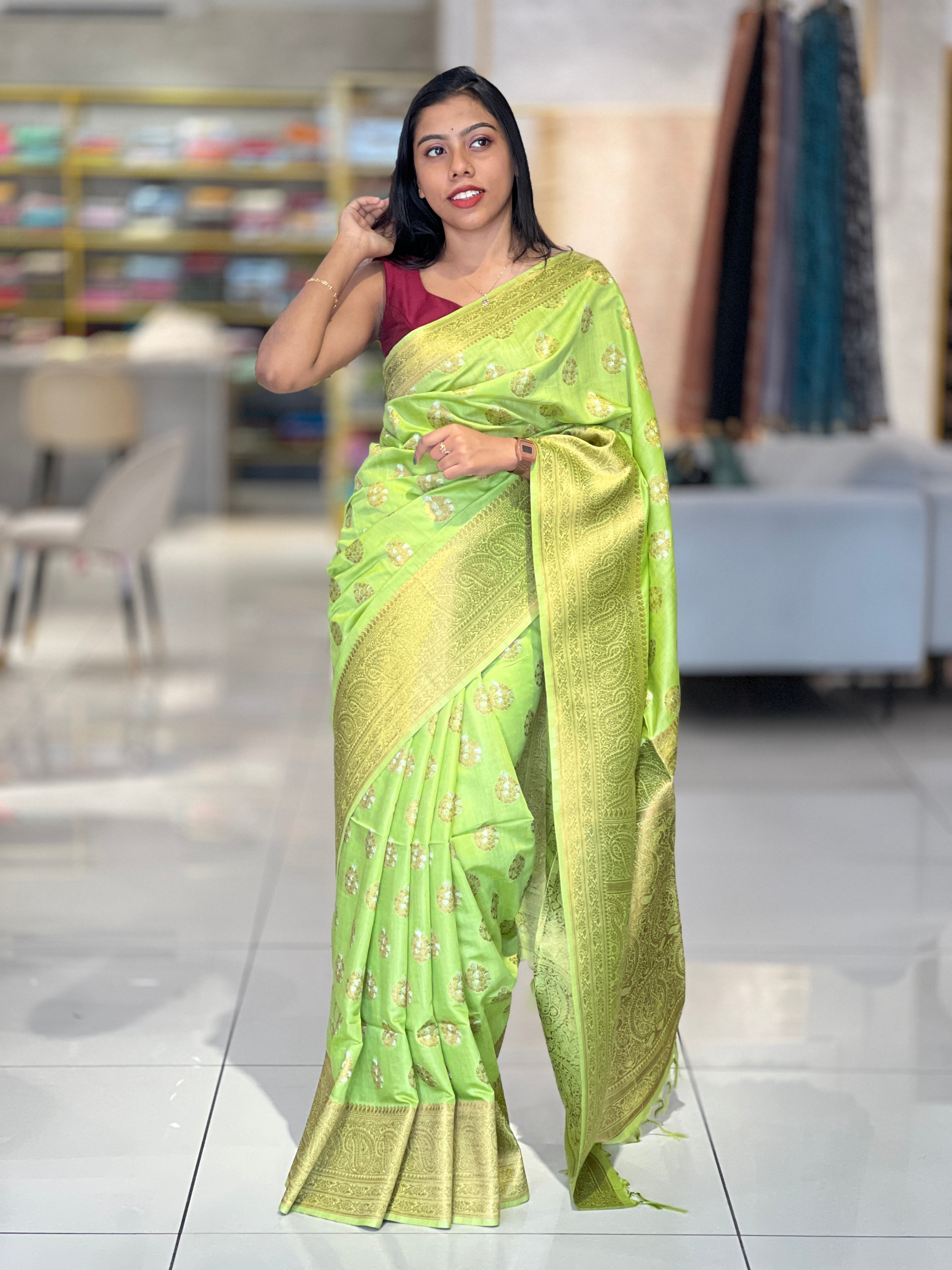Zari Buta Weaved Bhagalpuri Saree | MRD360