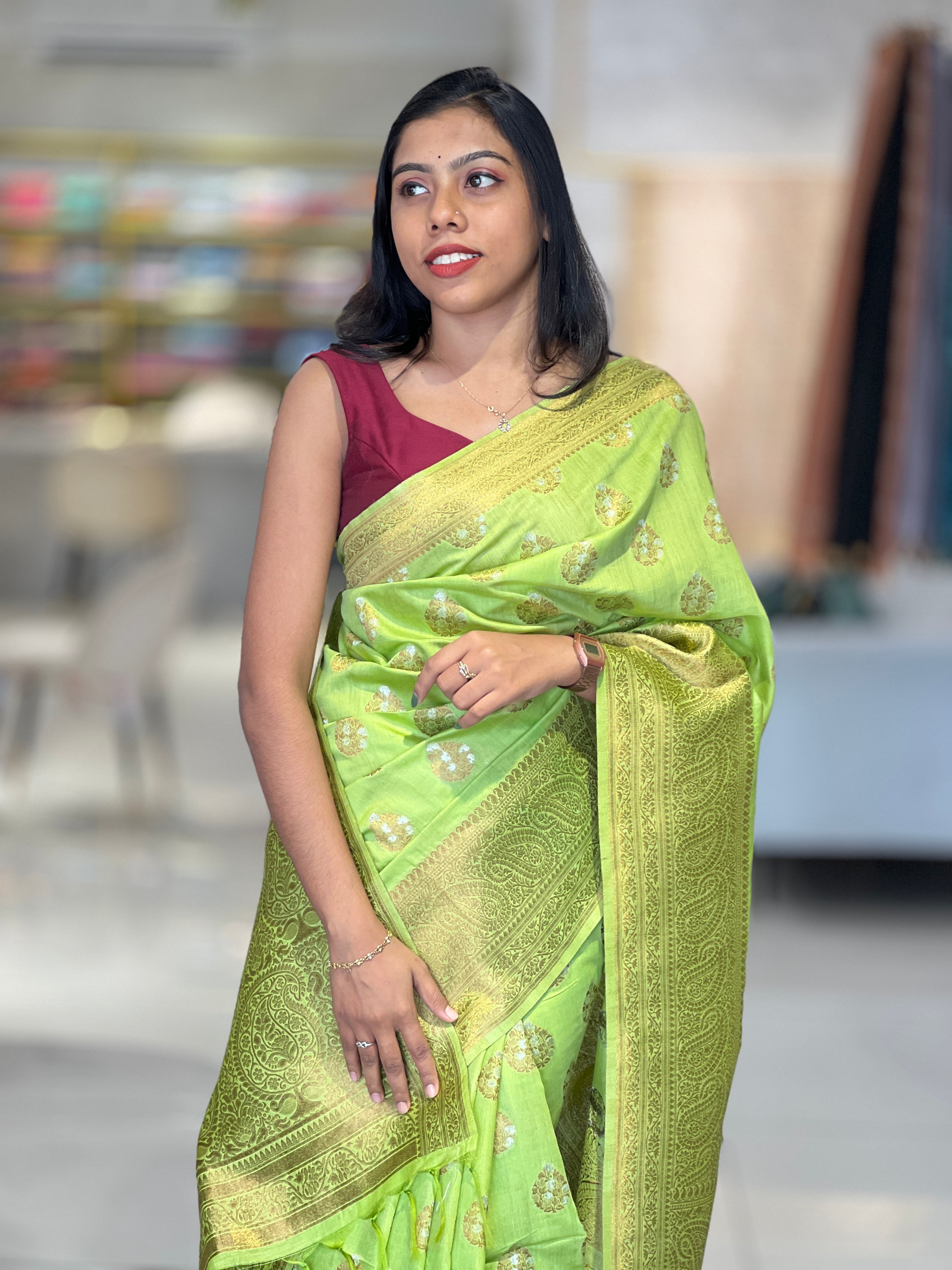 Zari Buta Weaved Bhagalpuri Saree | MRD360