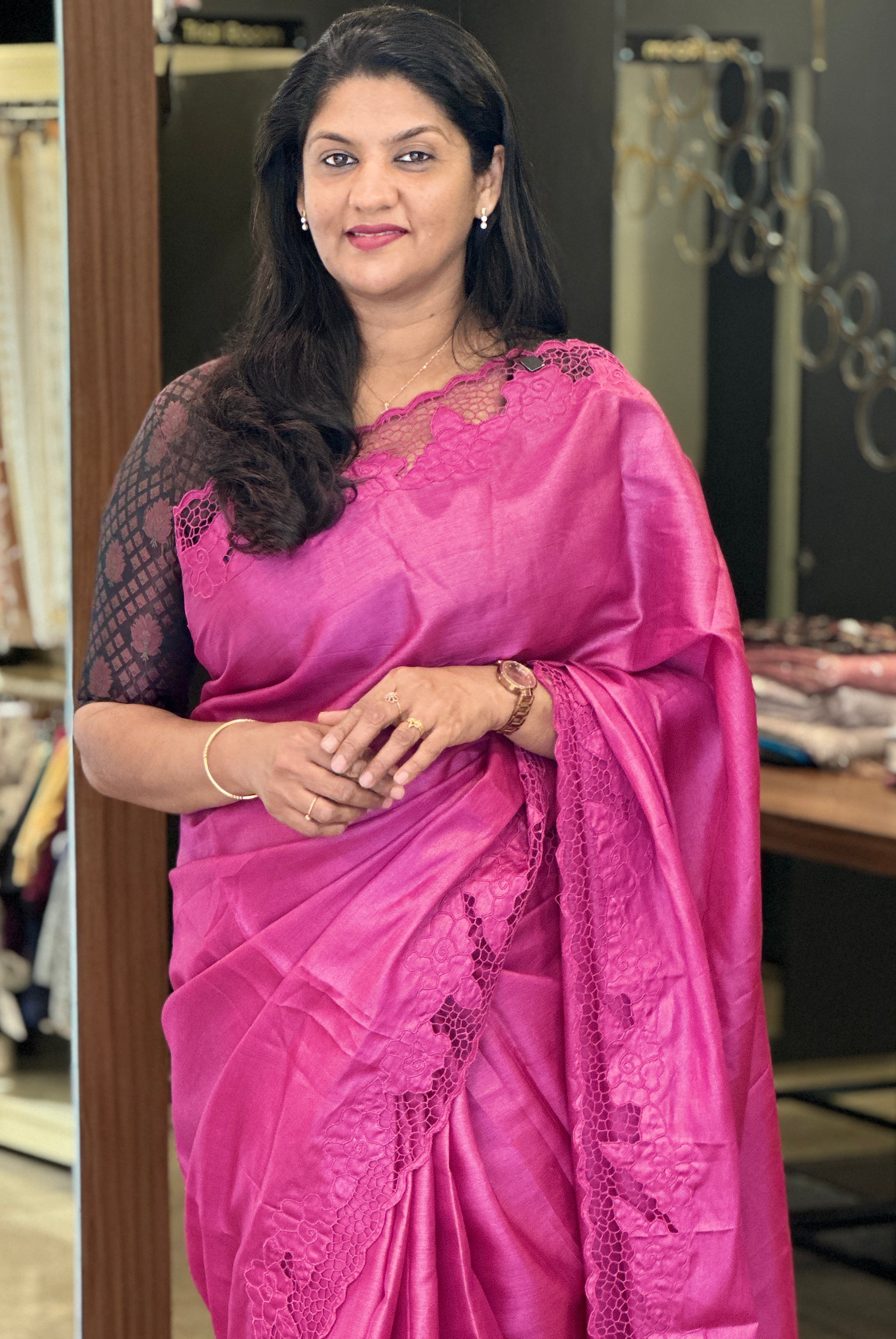 Twine Cut Work Detailed Tussar Silk Saree | TC395