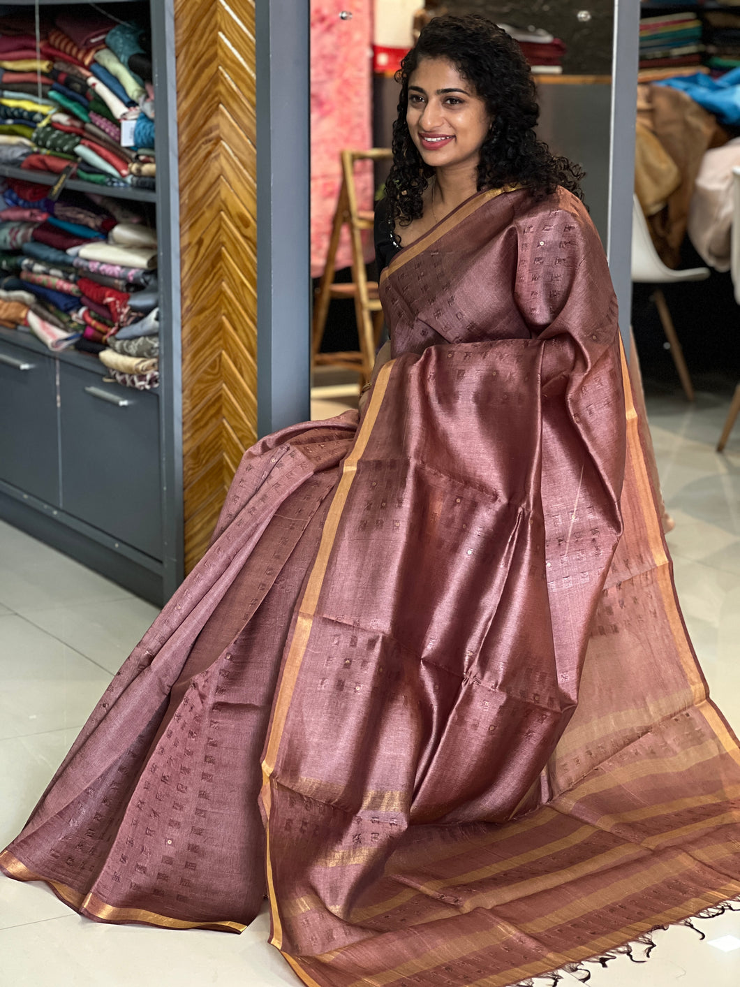 Sequence Weaved Tussar Saree | PD876