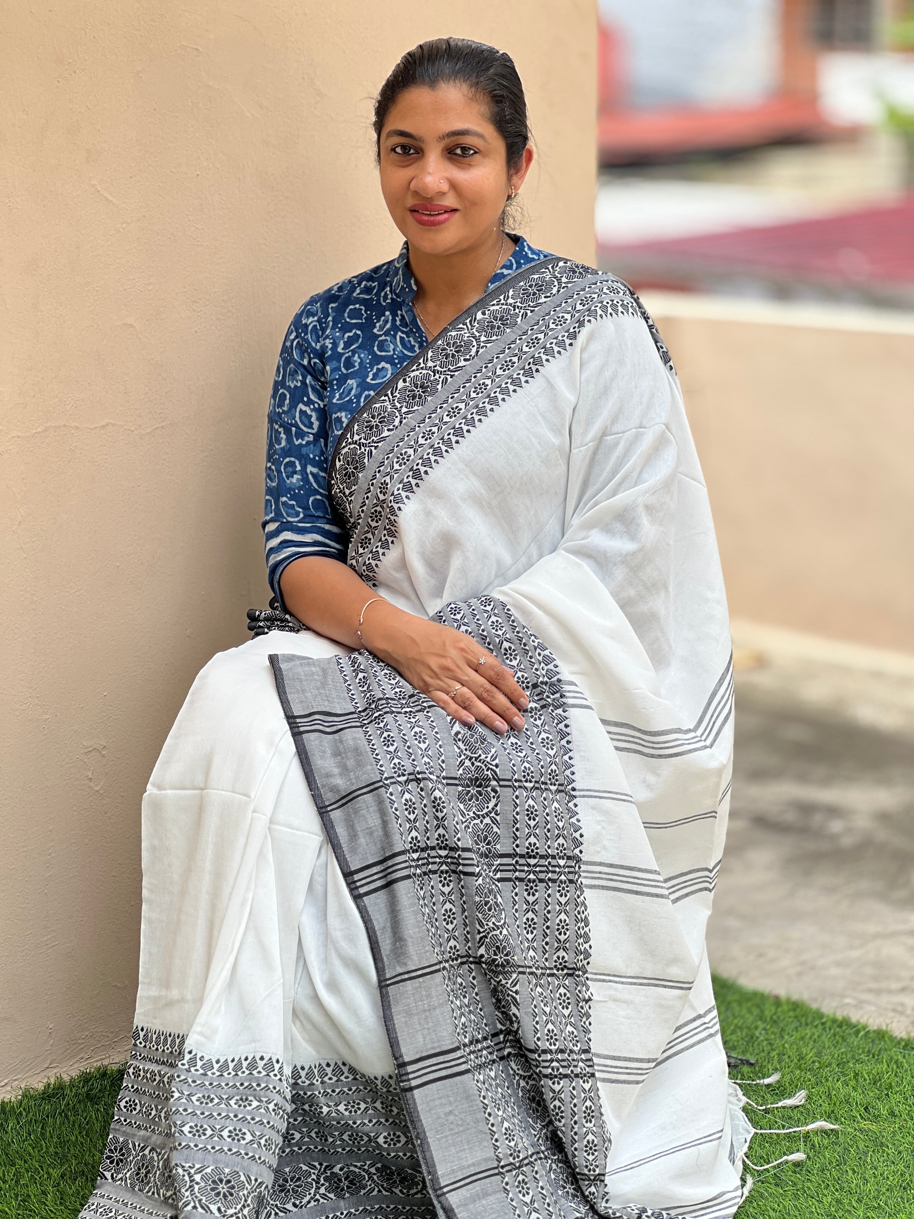 Mangalgiri Border Design Begumpuri Cotton Saree | RP347