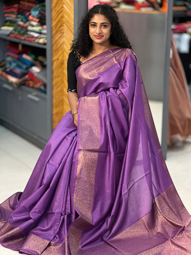 Purple Color Bhagalpuri Linen Saree | SK310