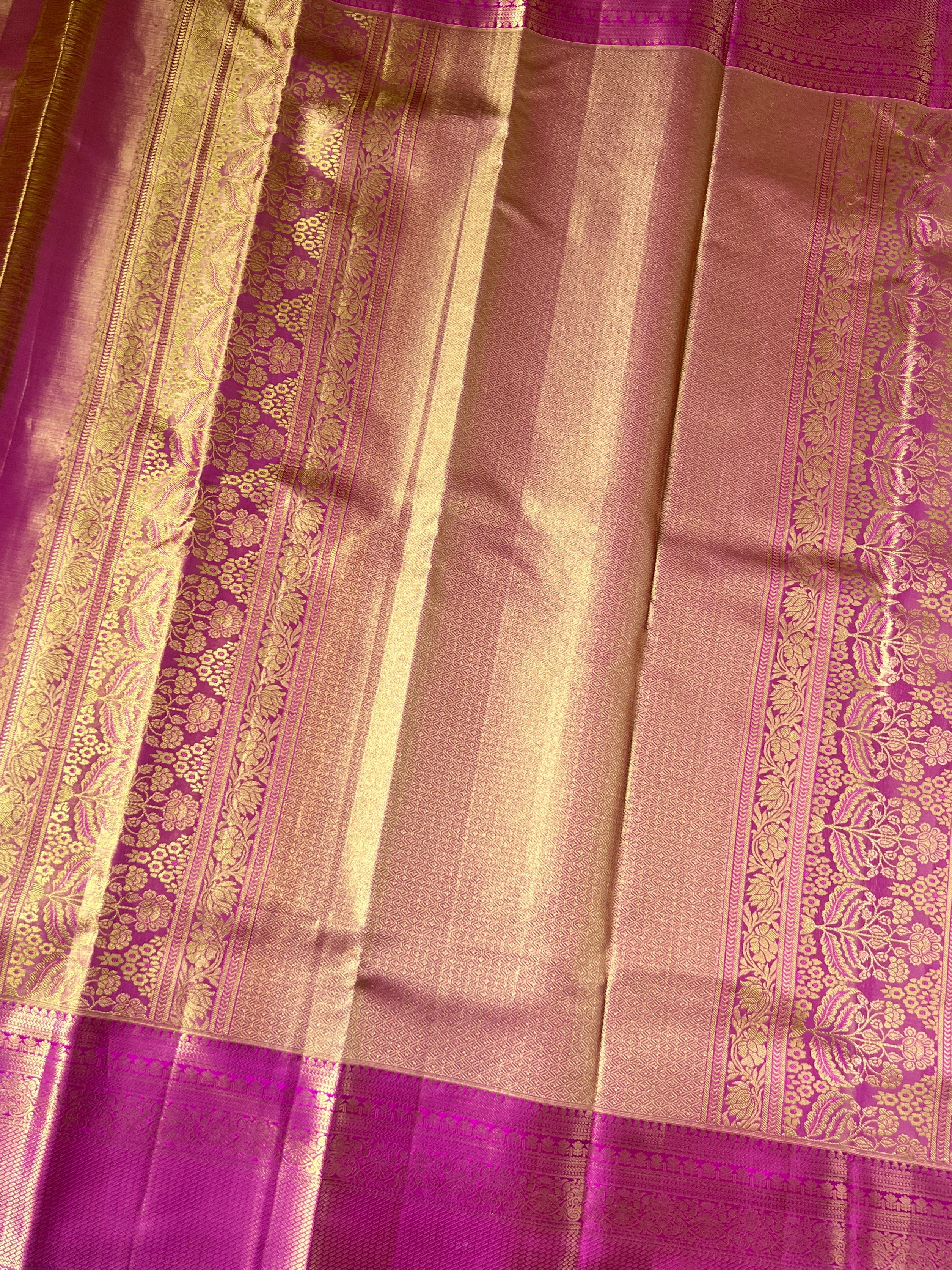 Meenakari Weaving Pattern Tissue Kanchipuram Saree | OM136