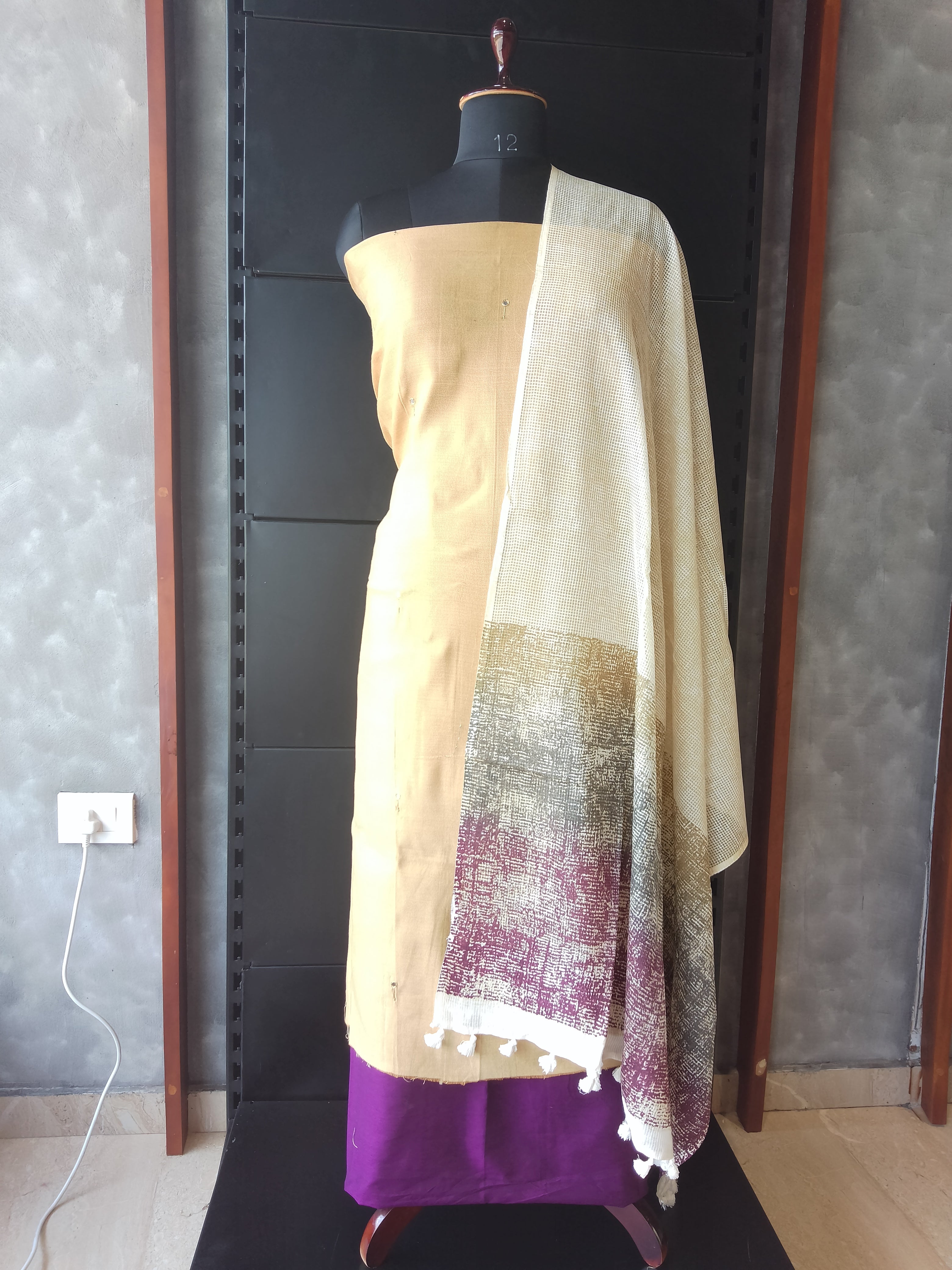 Embroidery Detailed Slub Cotton Salwar Set | SS1390