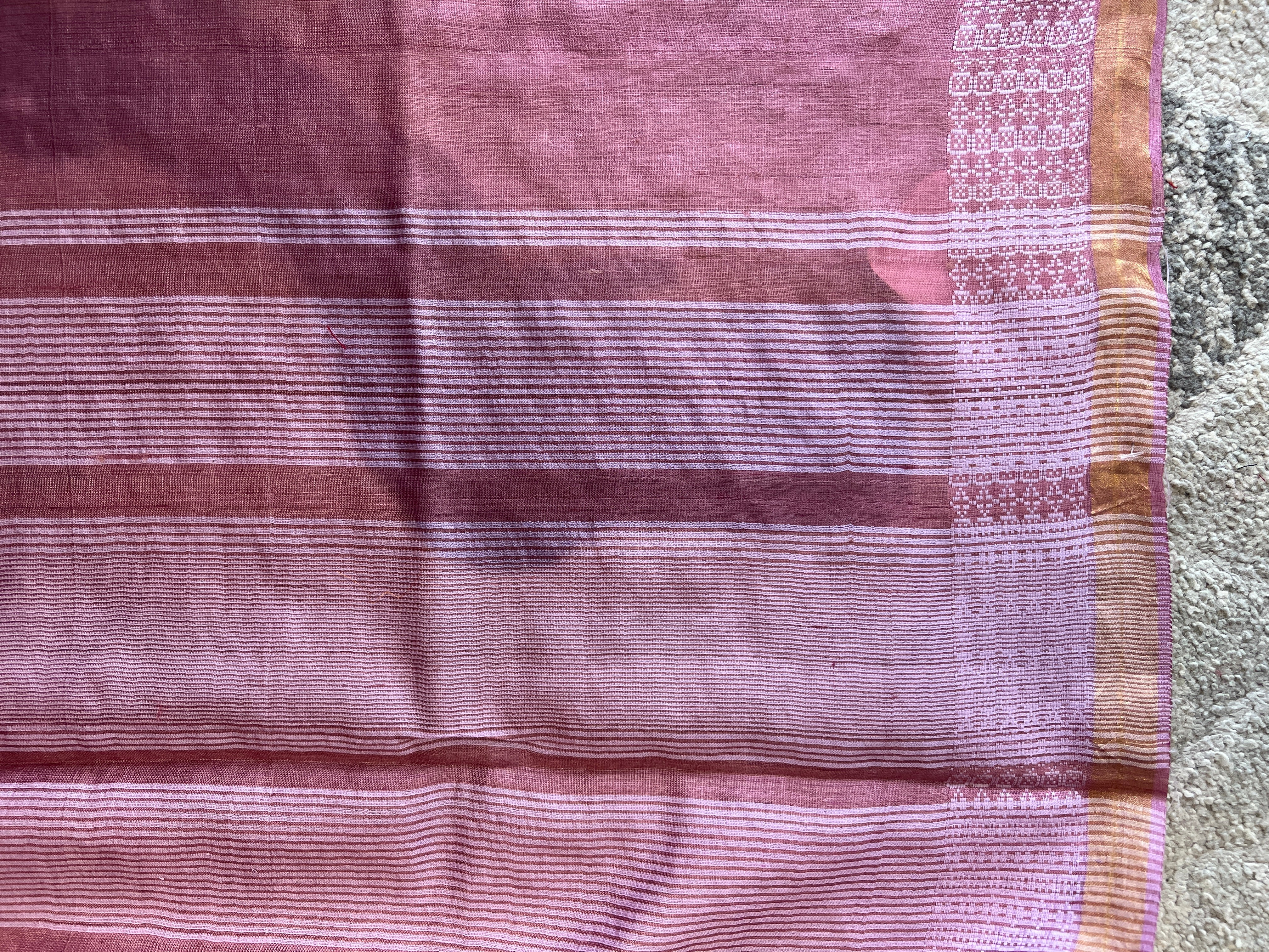 Floral Embroidery Border Detailed Desi Tussar Saree | RGD610