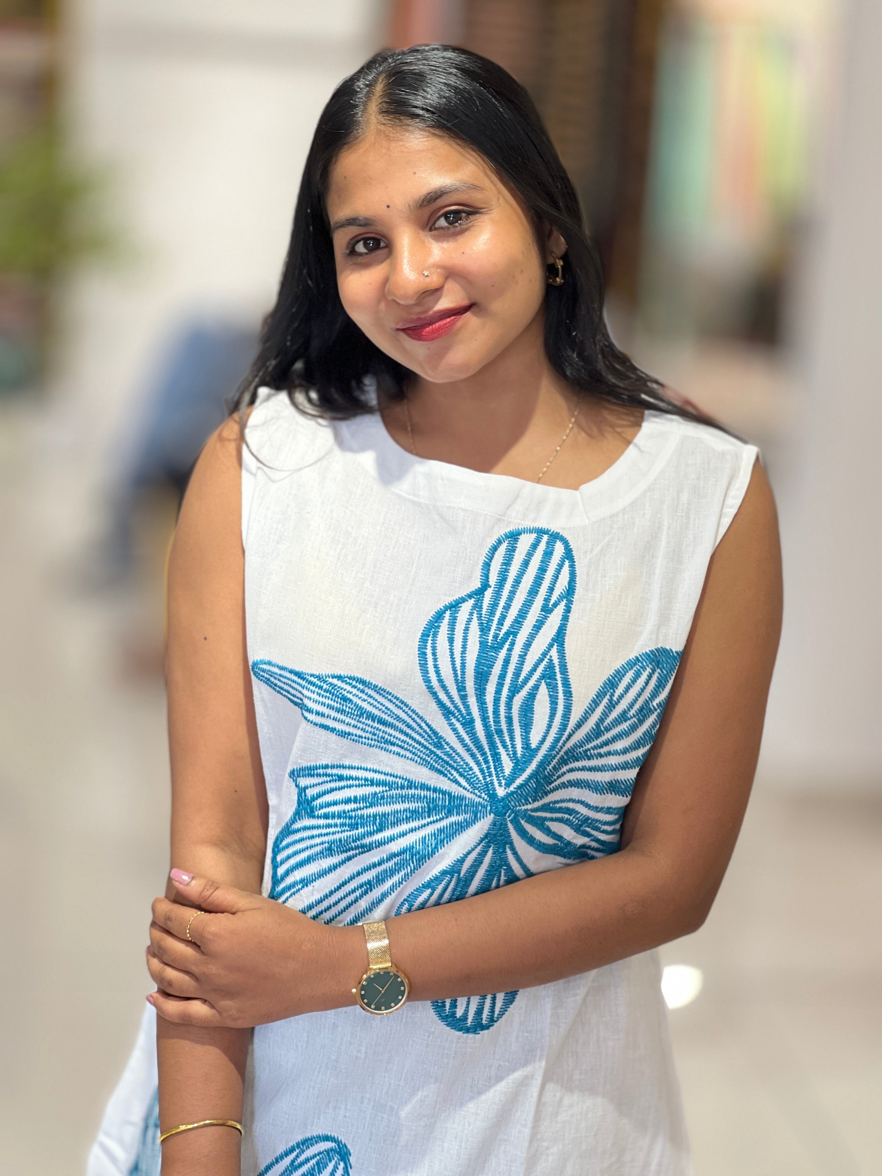 Floral Placement Detailed Rayon Kurta | PGI214