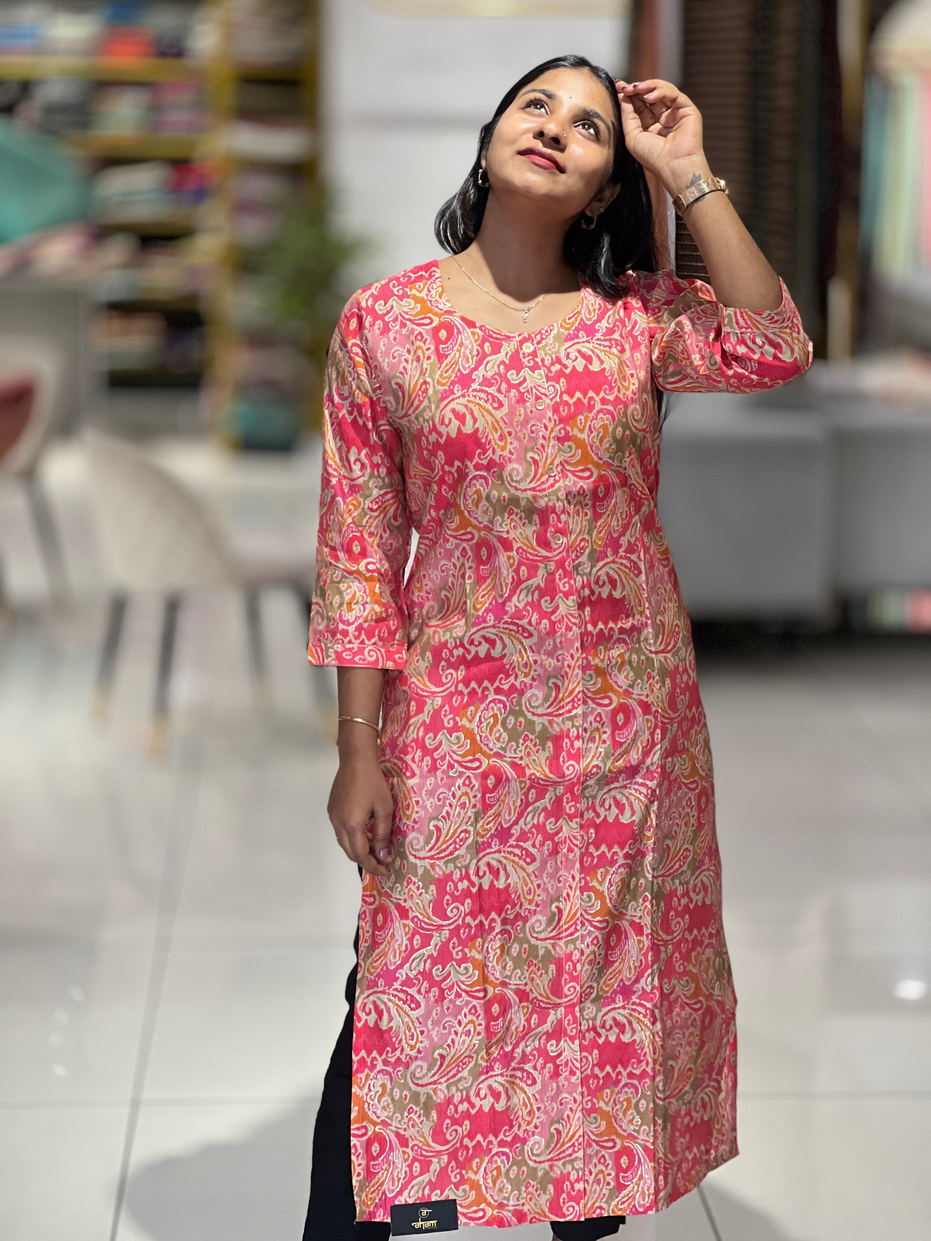 Printed Muslin Finish Kurta | PGI221