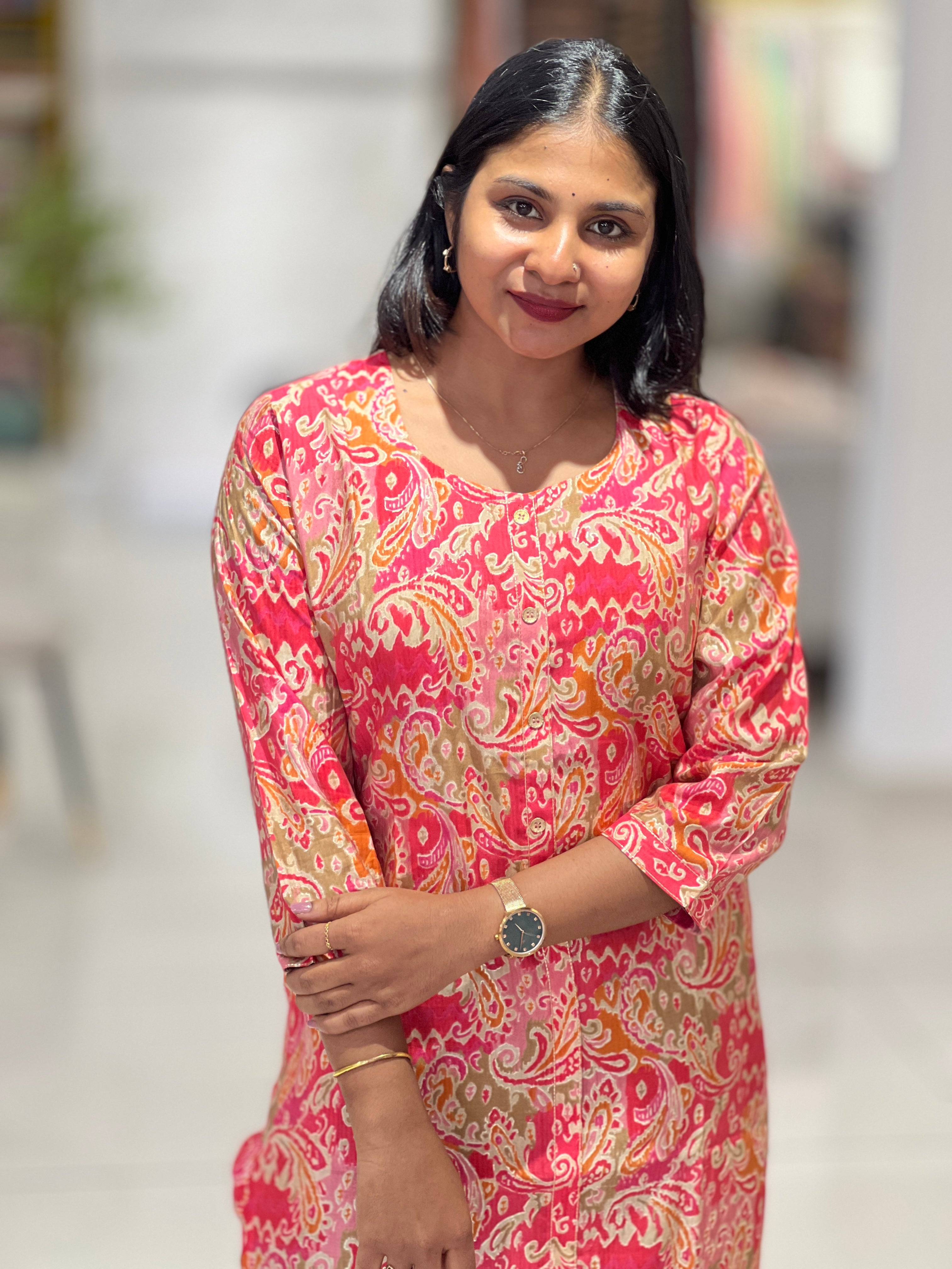 Printed Muslin Finish Kurta | PGI221