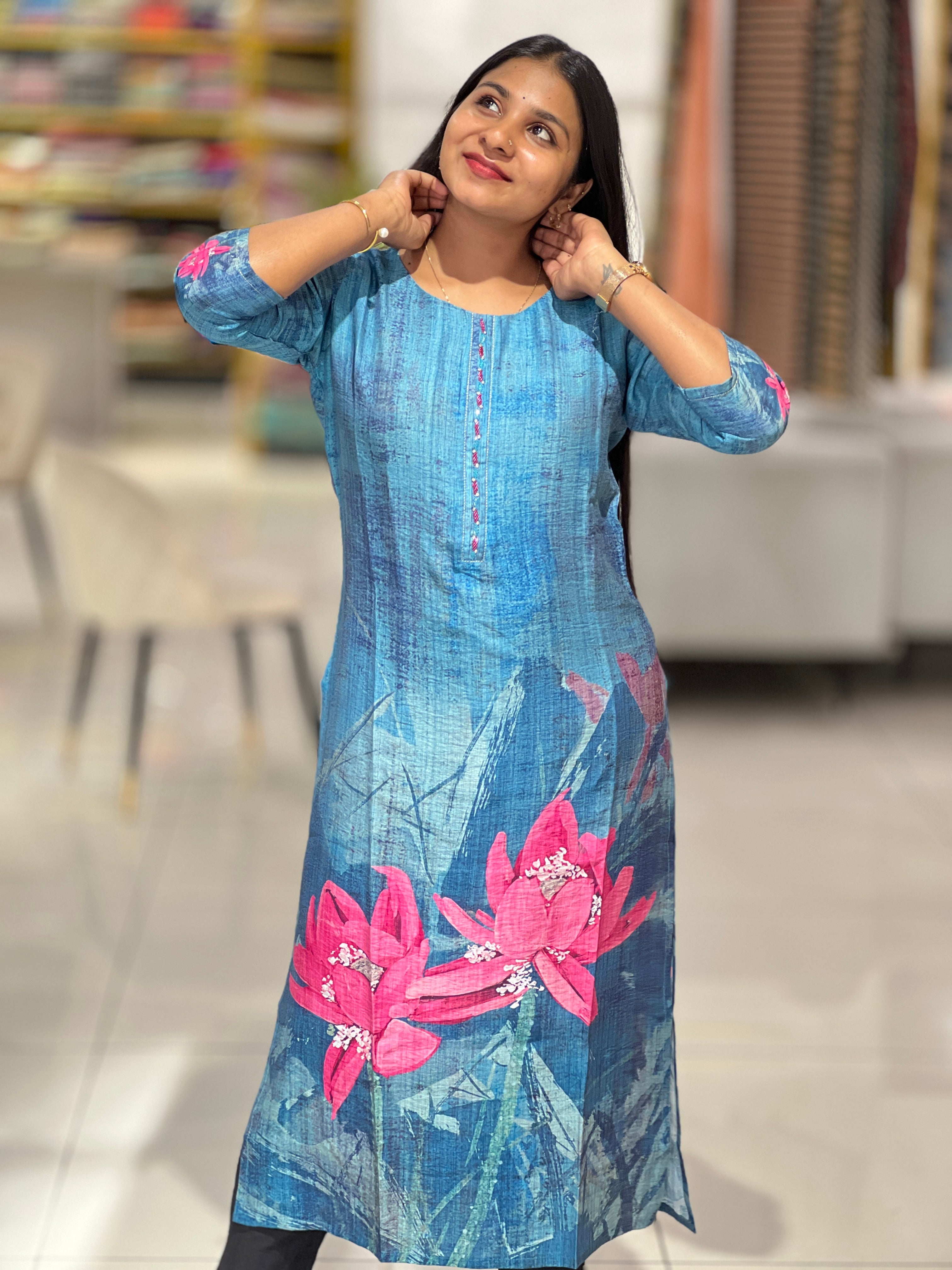 Floral Digital Printed Viscose Kurta | PGI227