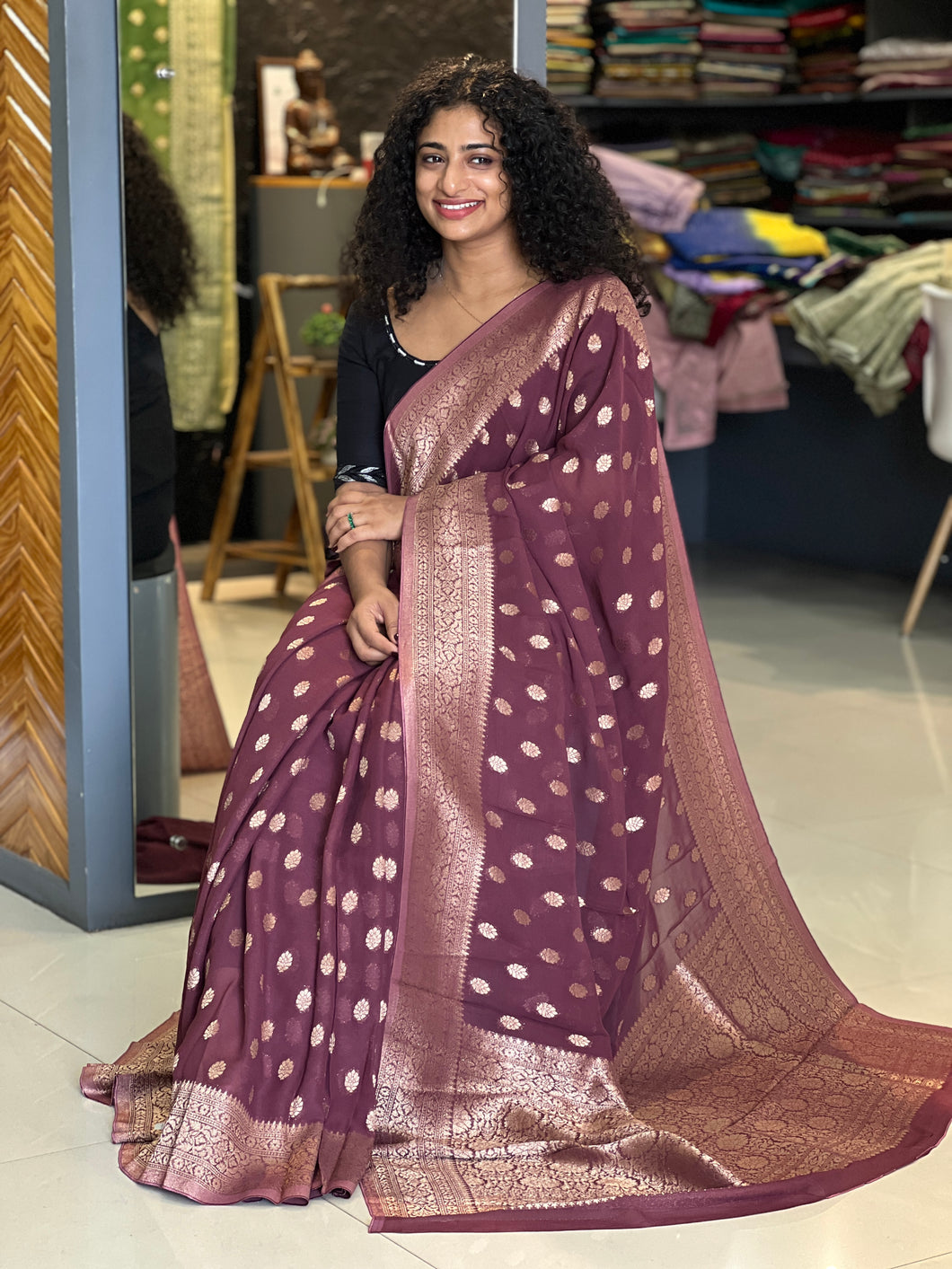 Banarasi Weaved Georgette Saree | YNG255