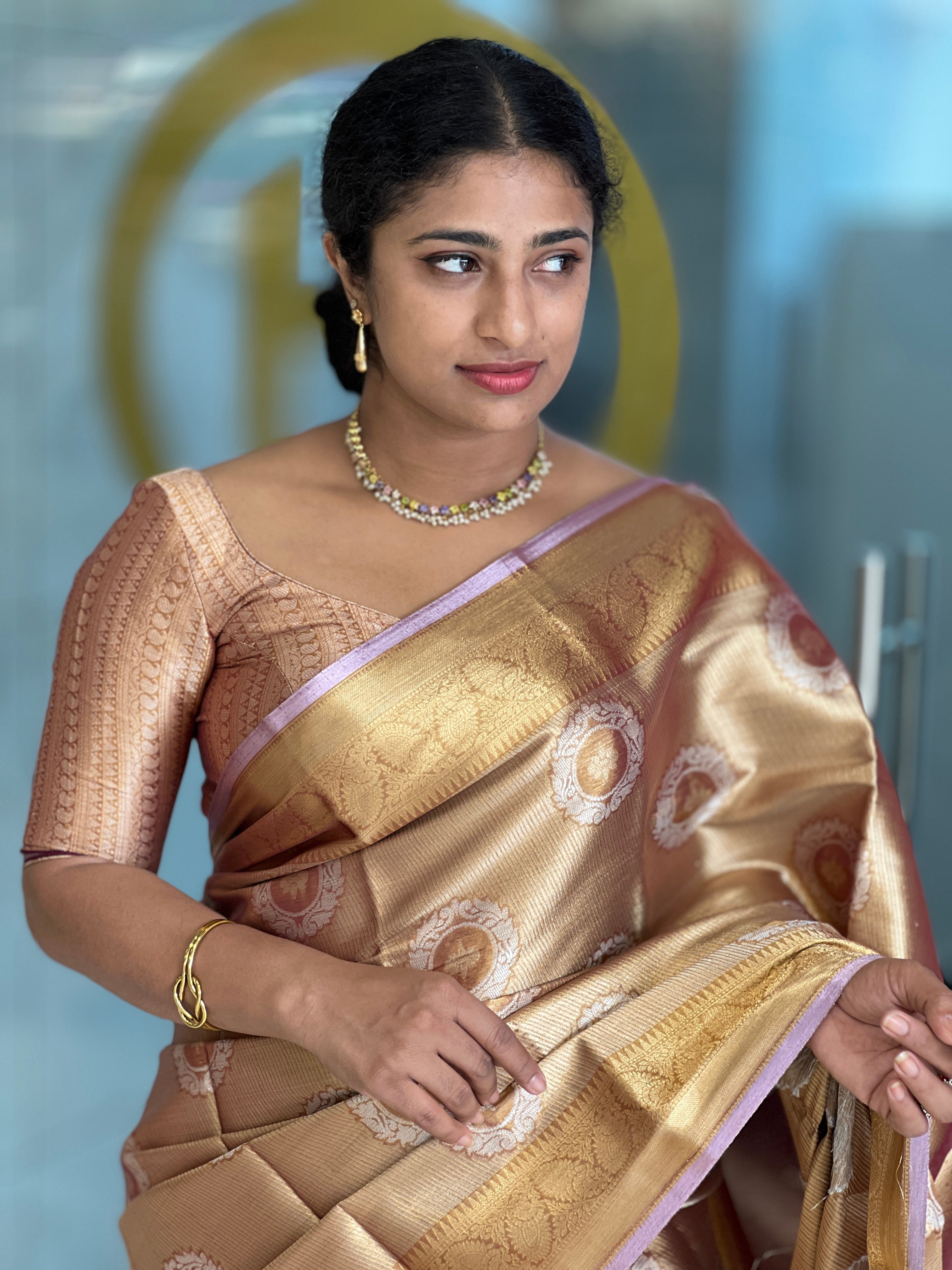 Traditional Circular Patterned Tissue Saree | NN261