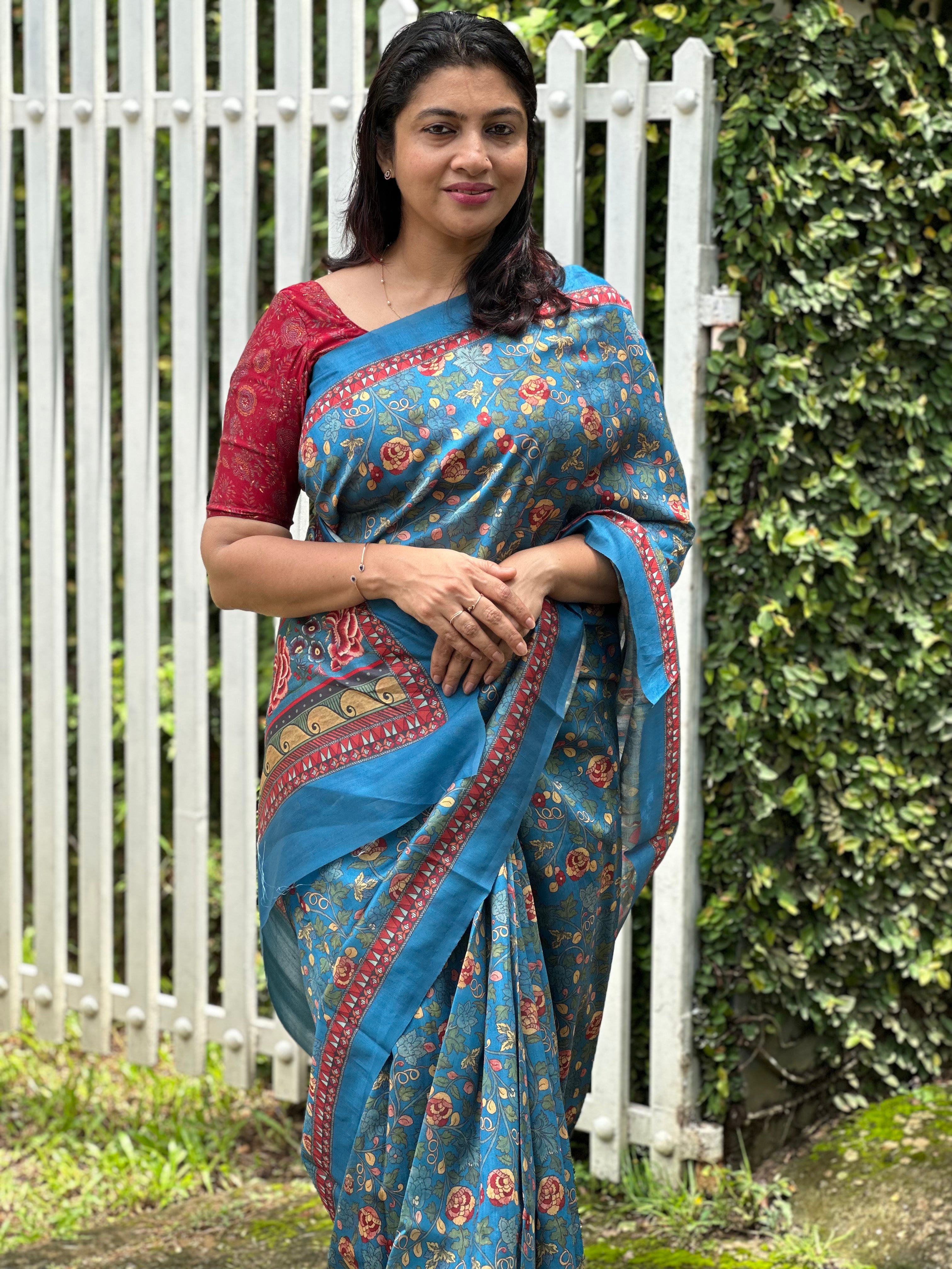 Digital Printed Semi Silk Sarees | JCL643