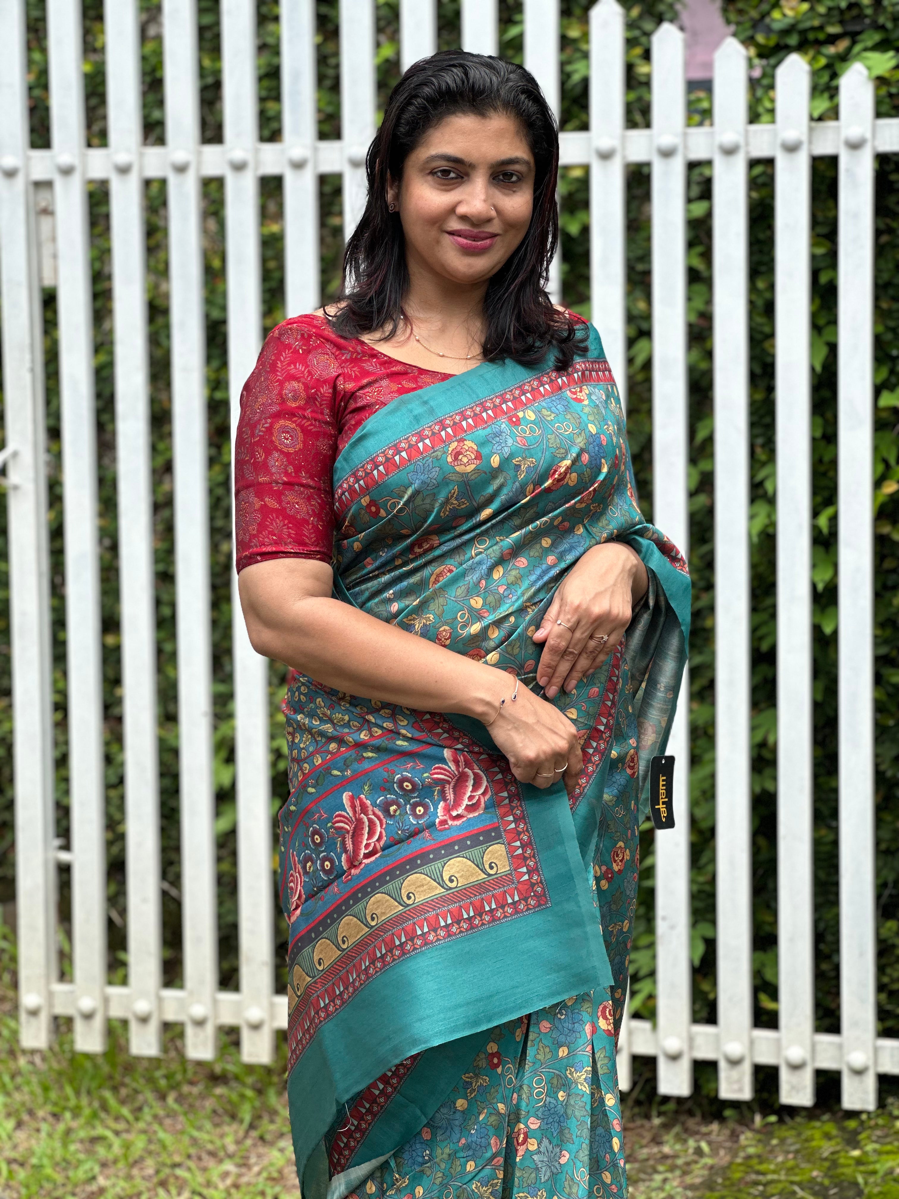 Digital Printed Semi Silk Sarees | JCL643