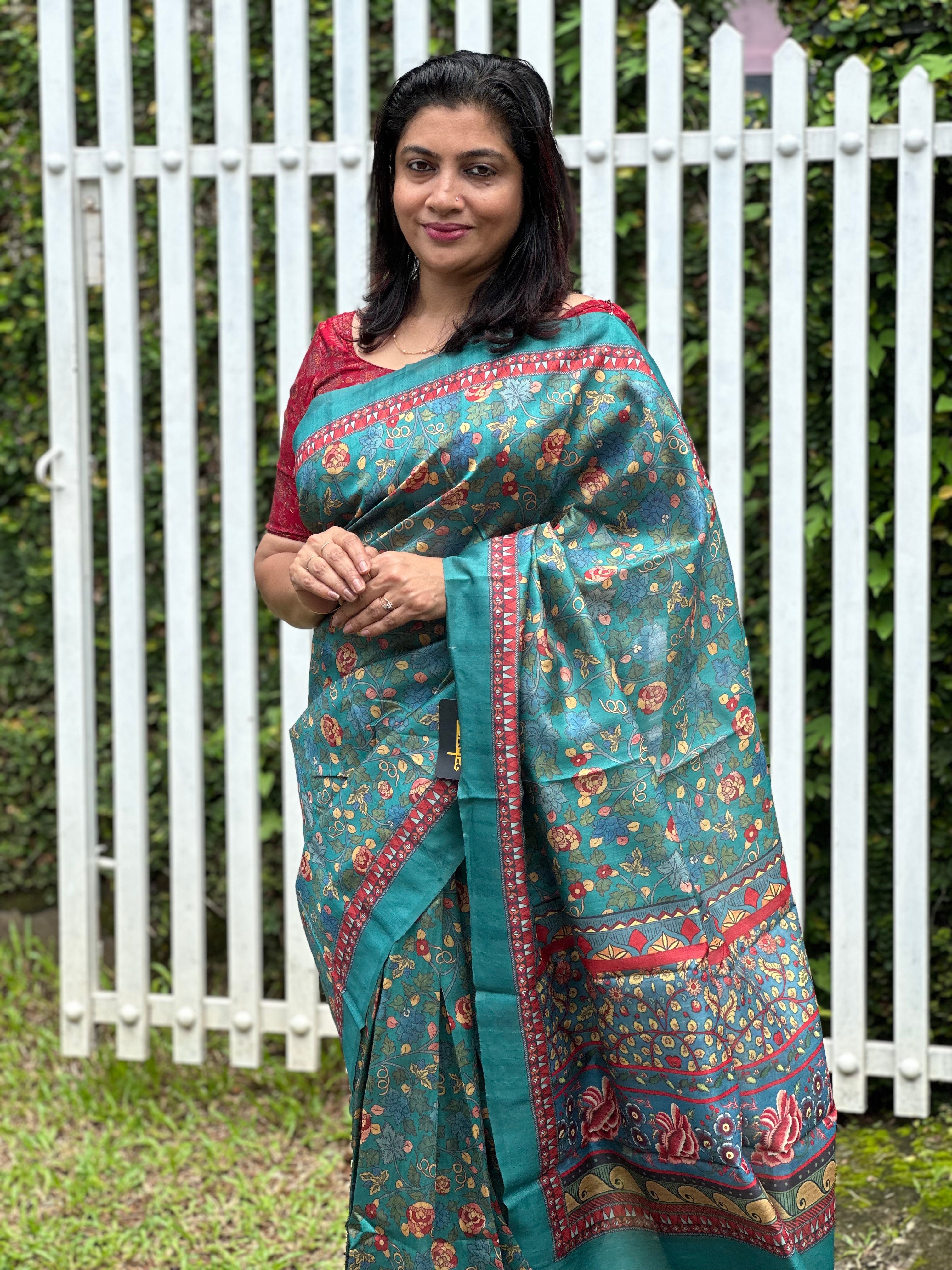 Digital Printed Semi Silk Sarees | JCL643