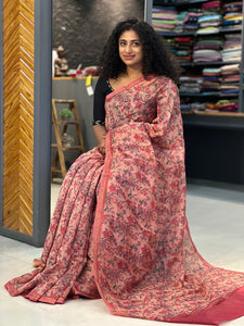 Floral Printed Silk Chanderi Saree | RGD177