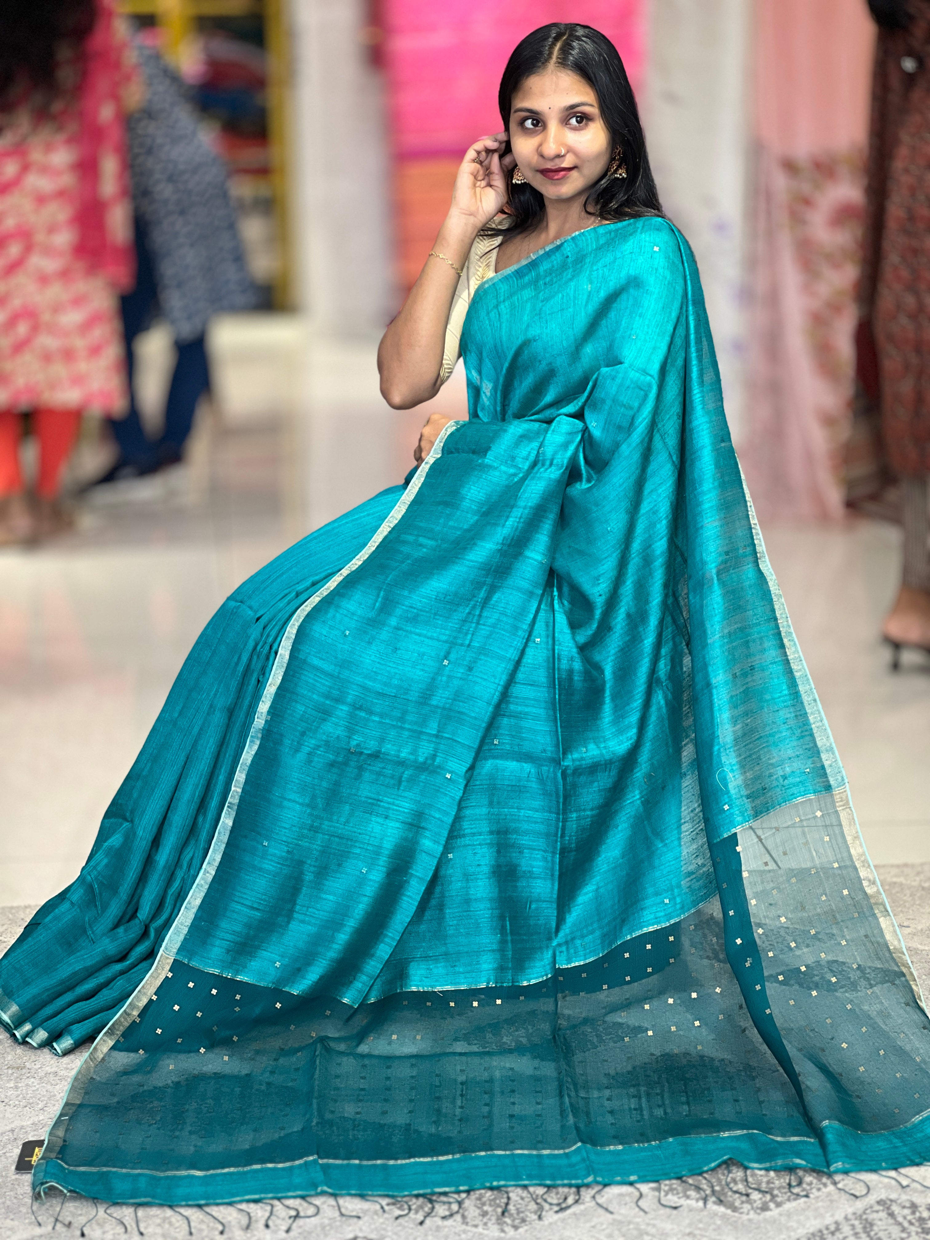 Metal Pital Detailed Pure Matka Saree | RGD622