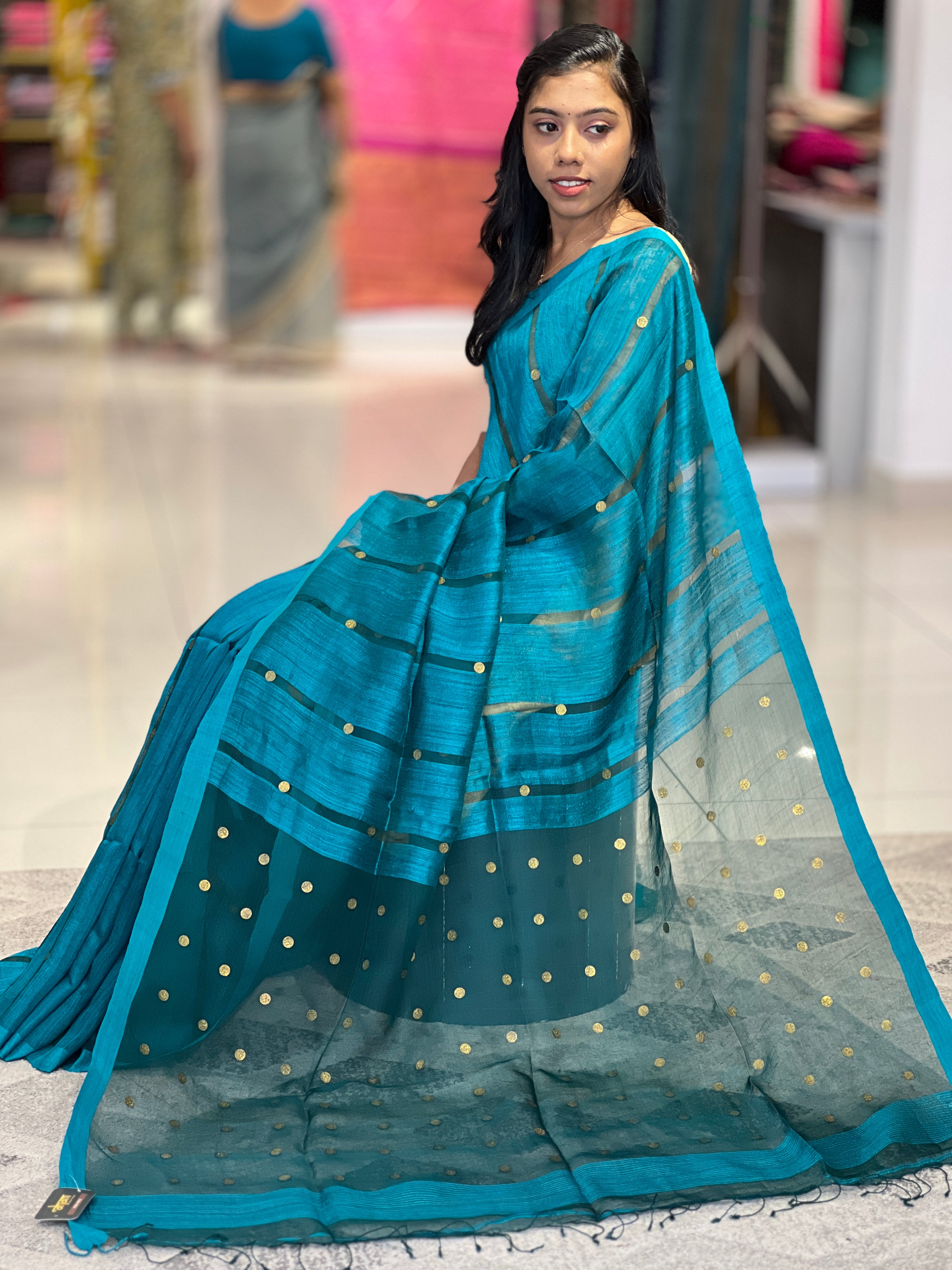 Coin Weaving Matka Silk Saree | RGD629