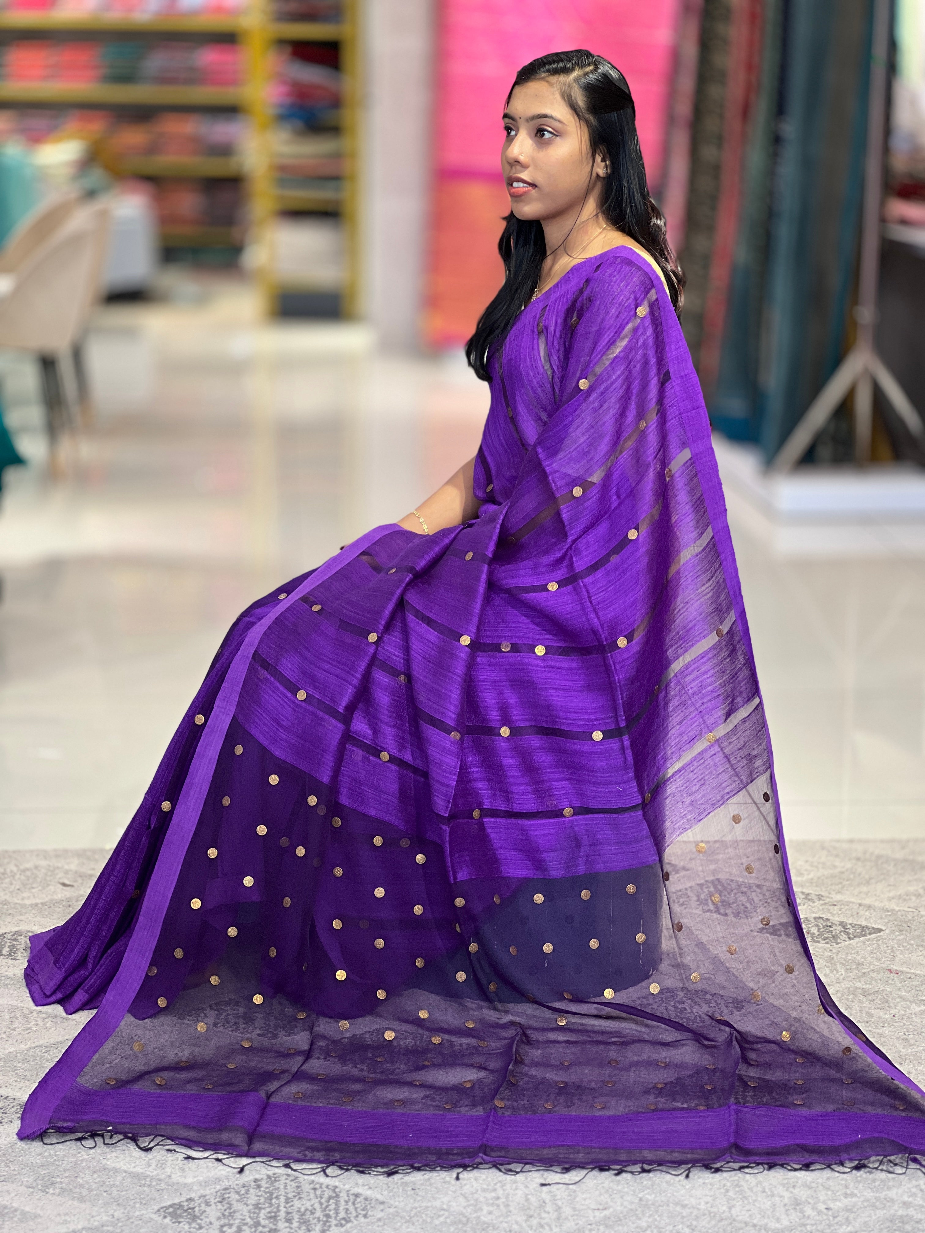 Coin Weaving Matka Silk Saree | RGD631