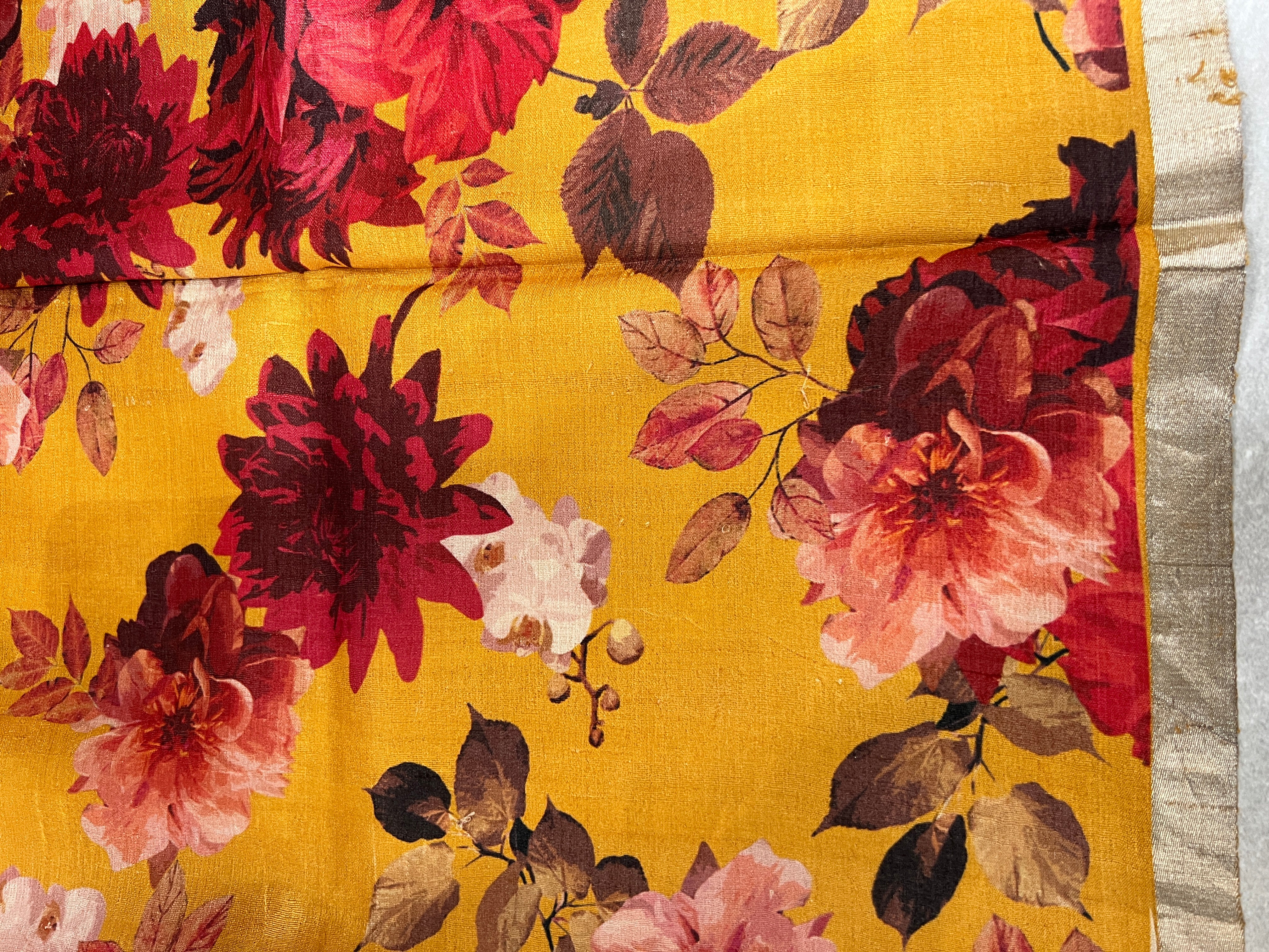 Floral Printed Desi Tussar Saree | UVS119