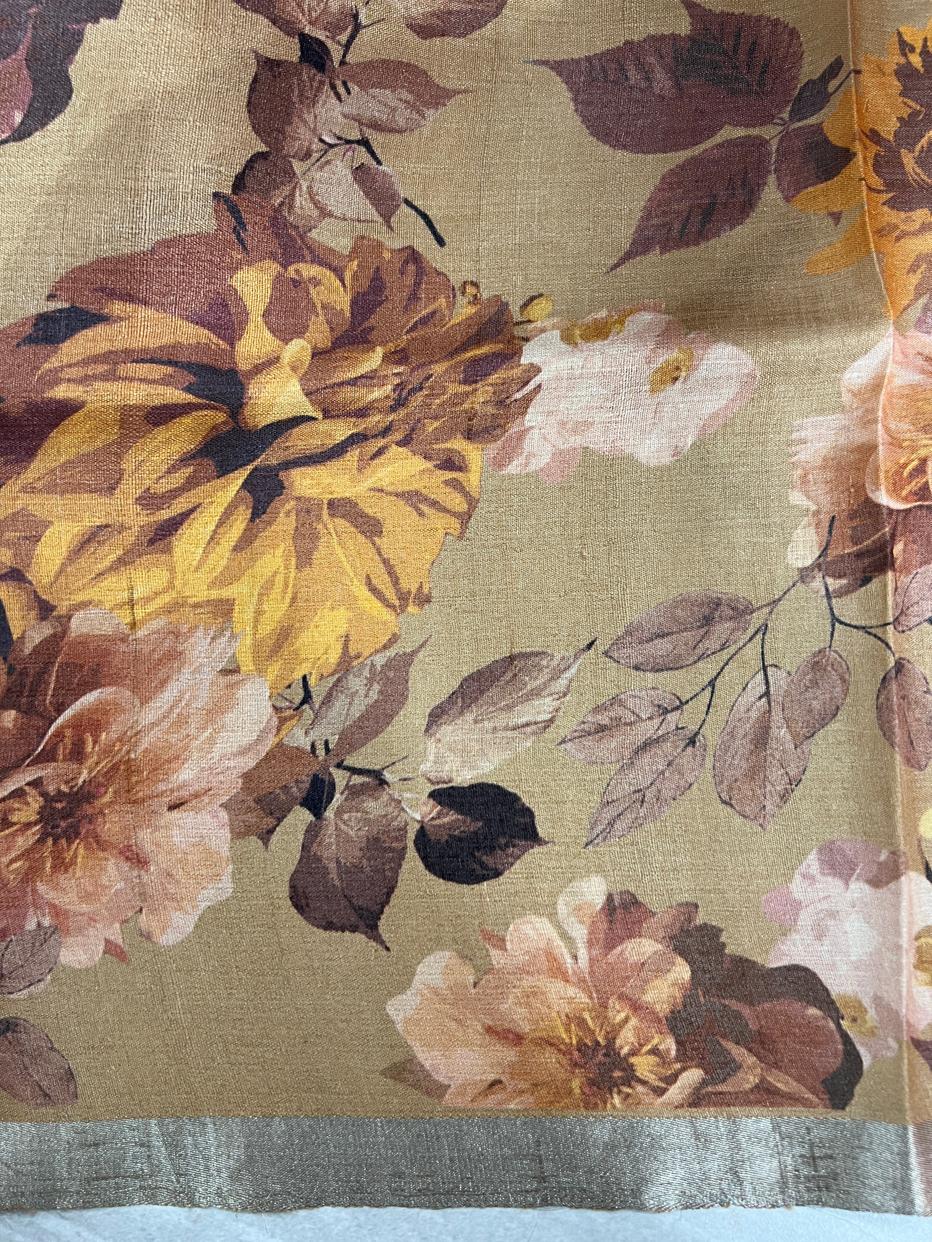 Floral Printed Desi Tussar Saree | UVS121