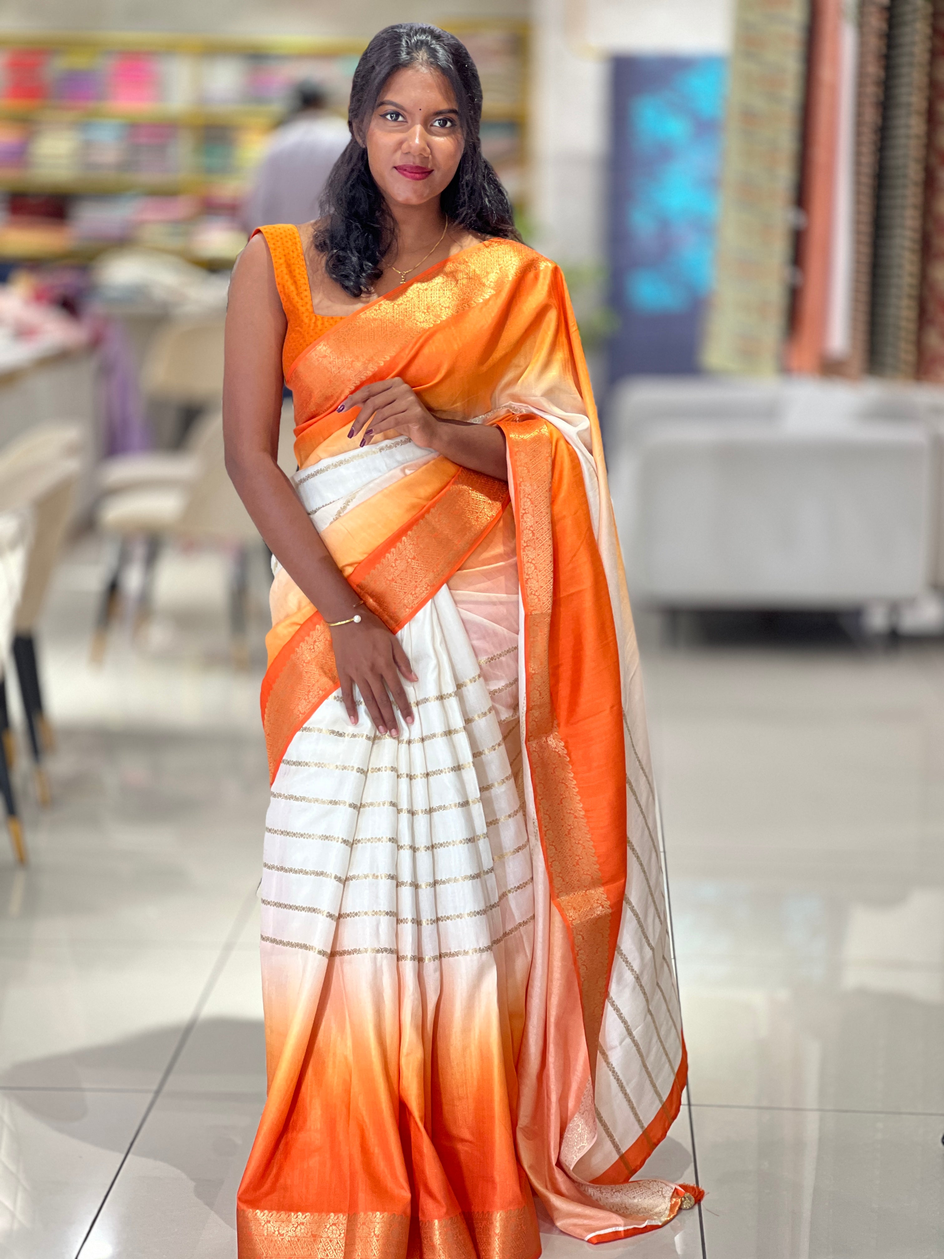 Double Shaded Semi Silk Saree | HT183