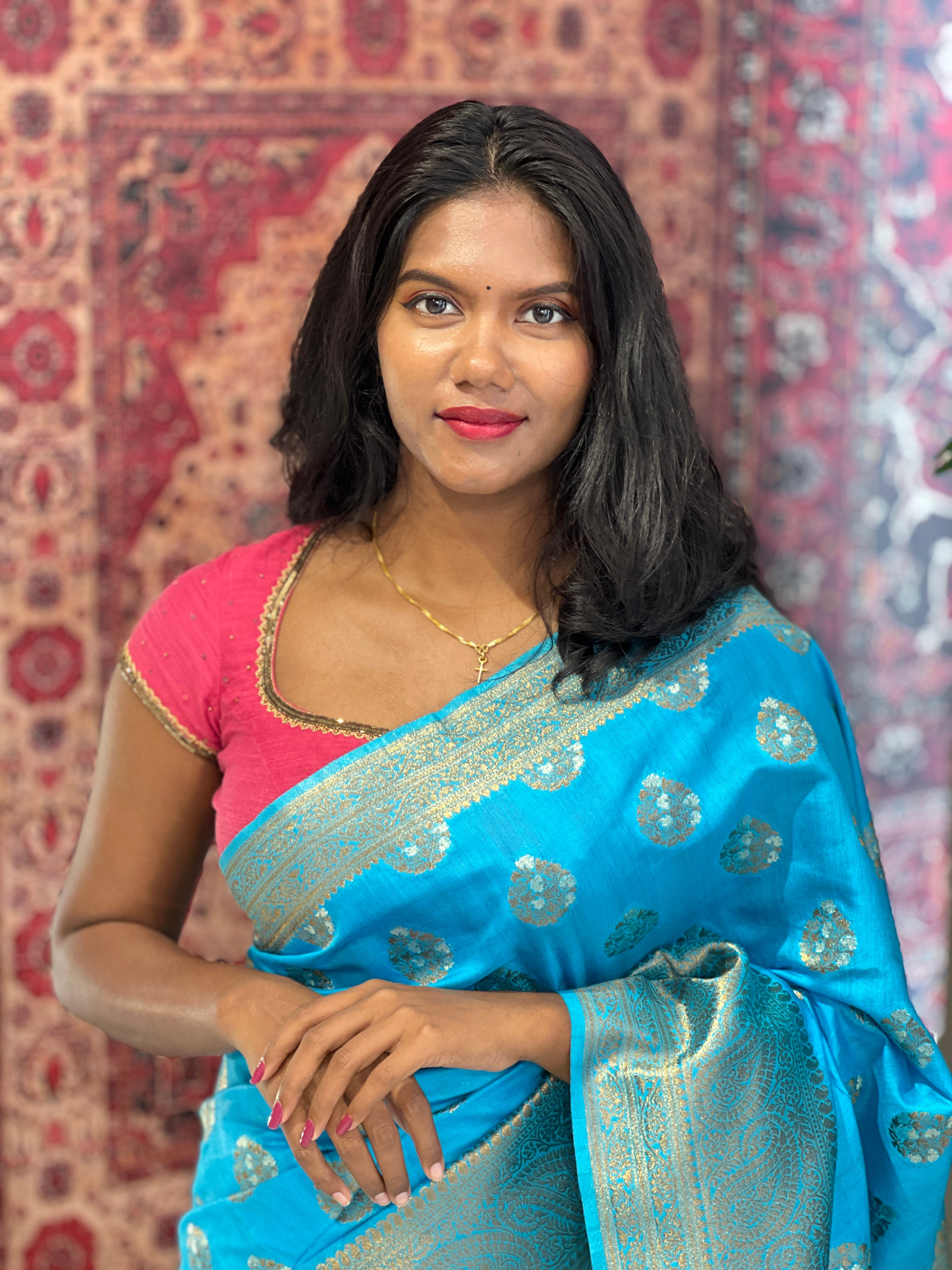 Zari Buta Weaved Bhagalpuri Saree | MRD358