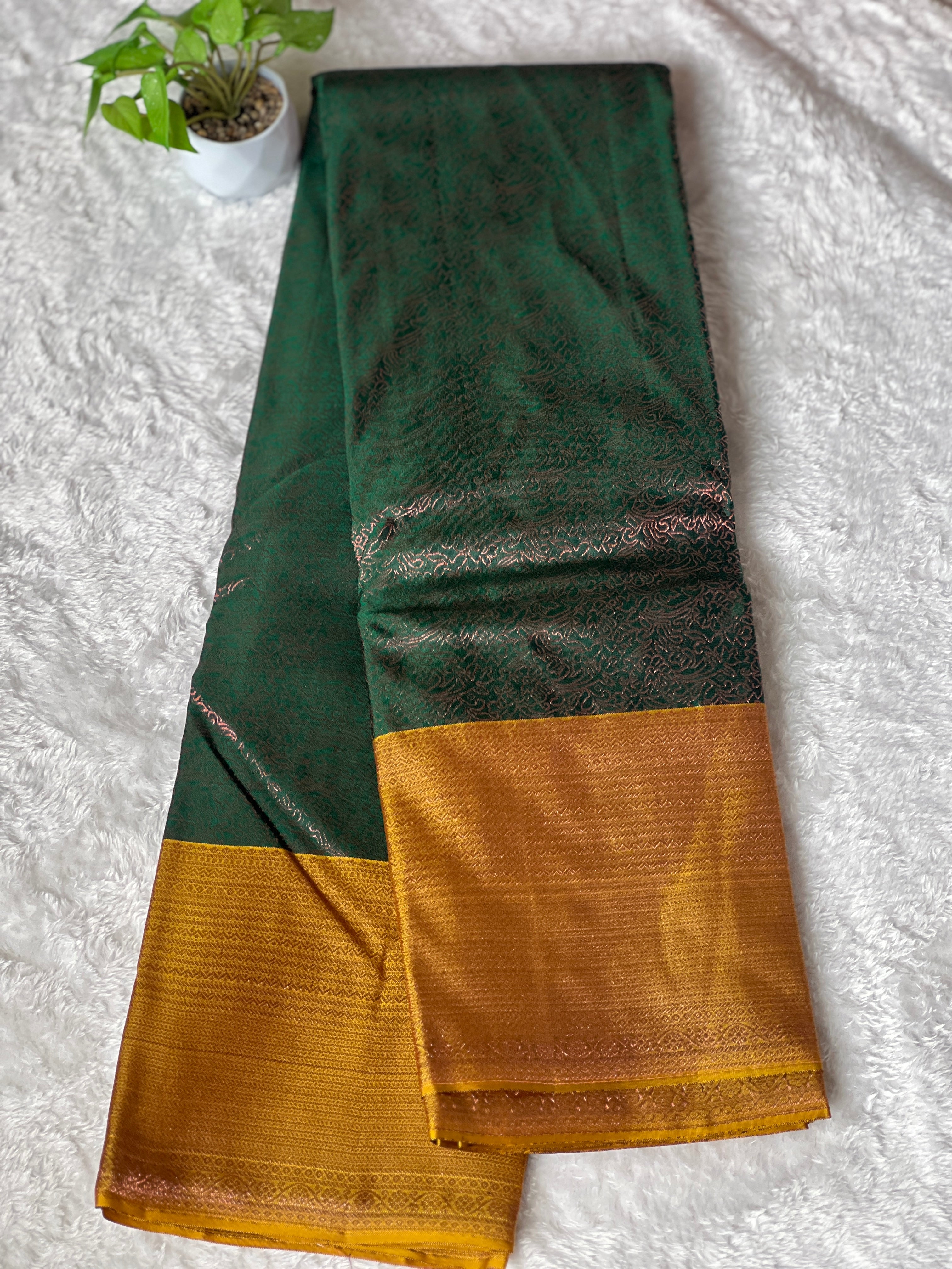 Copper Zari Woven Handloom Kanchipuram Saree | SME201