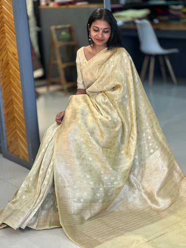 Banarasi Weaved Silk Linen Saree | BHH133