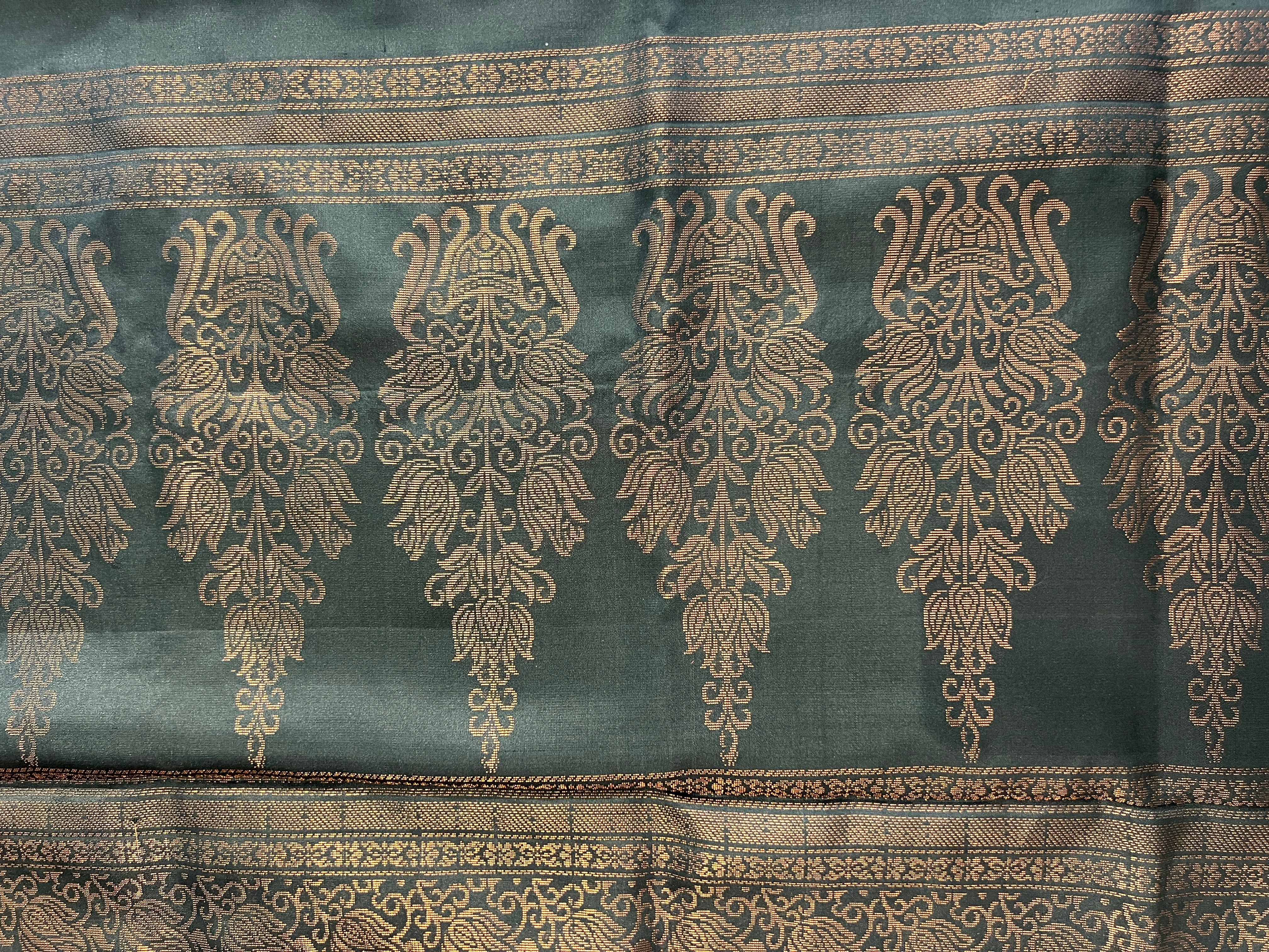 Copper & Silver Zari Woven Soft Silk Saree | TT230