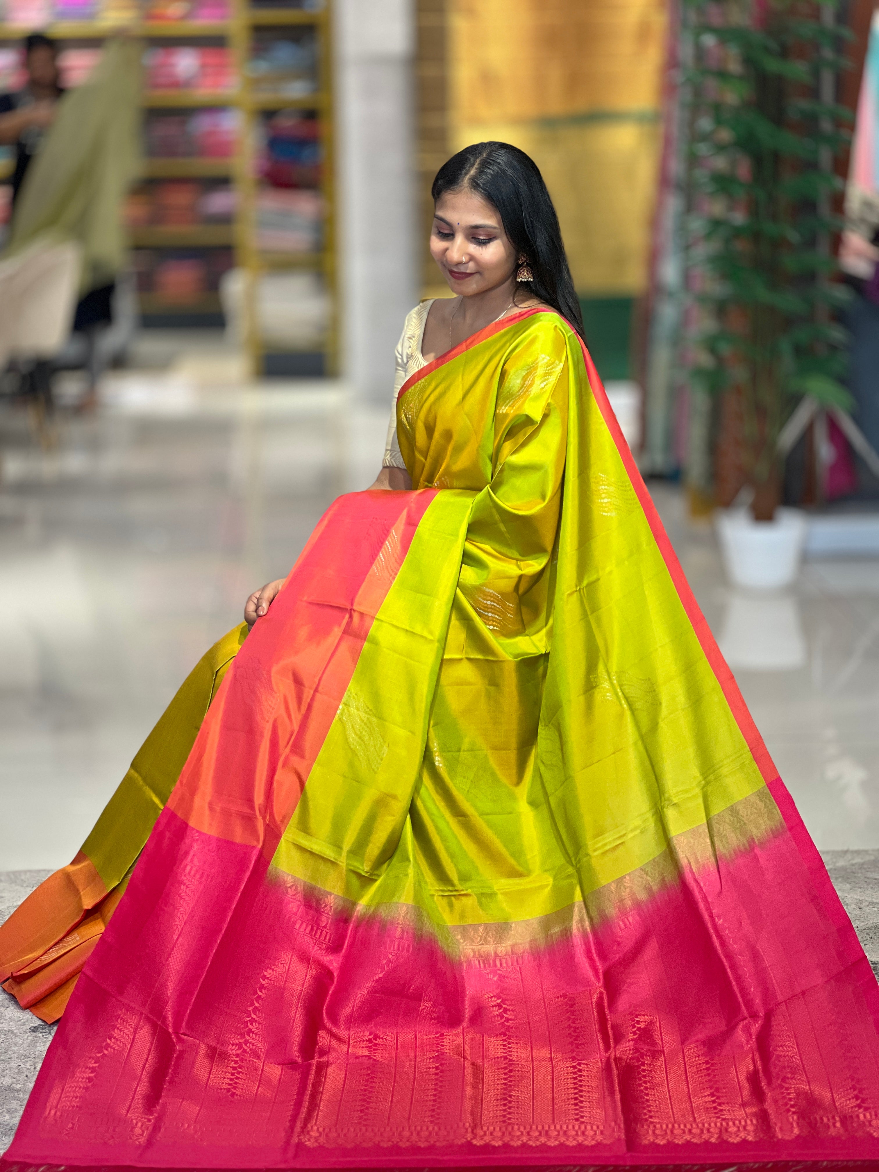 Silver & Golden Zari Woven Soft Silk Saree | TT231