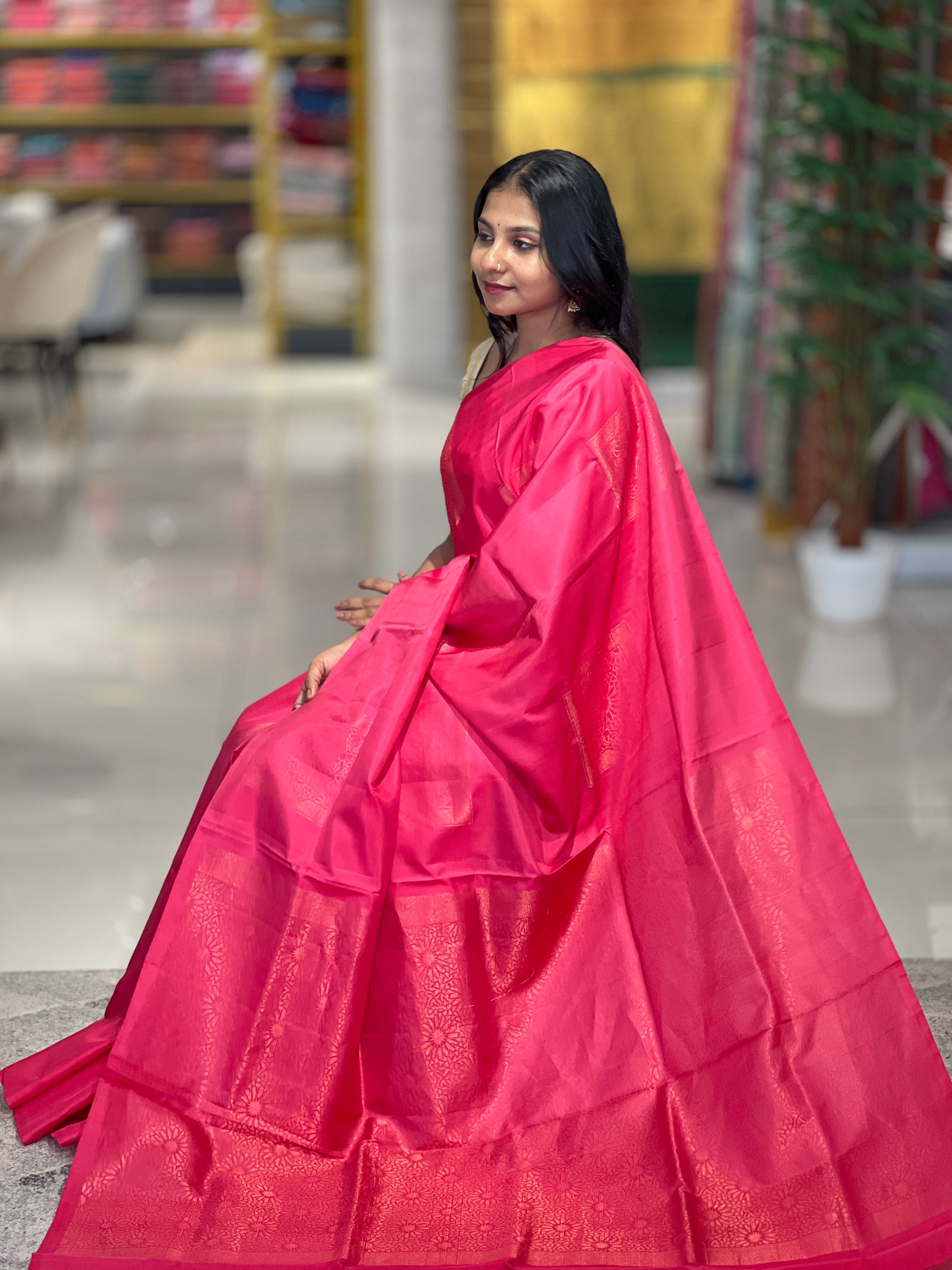 Golden Zari Woven Soft Silk Saree | TT239