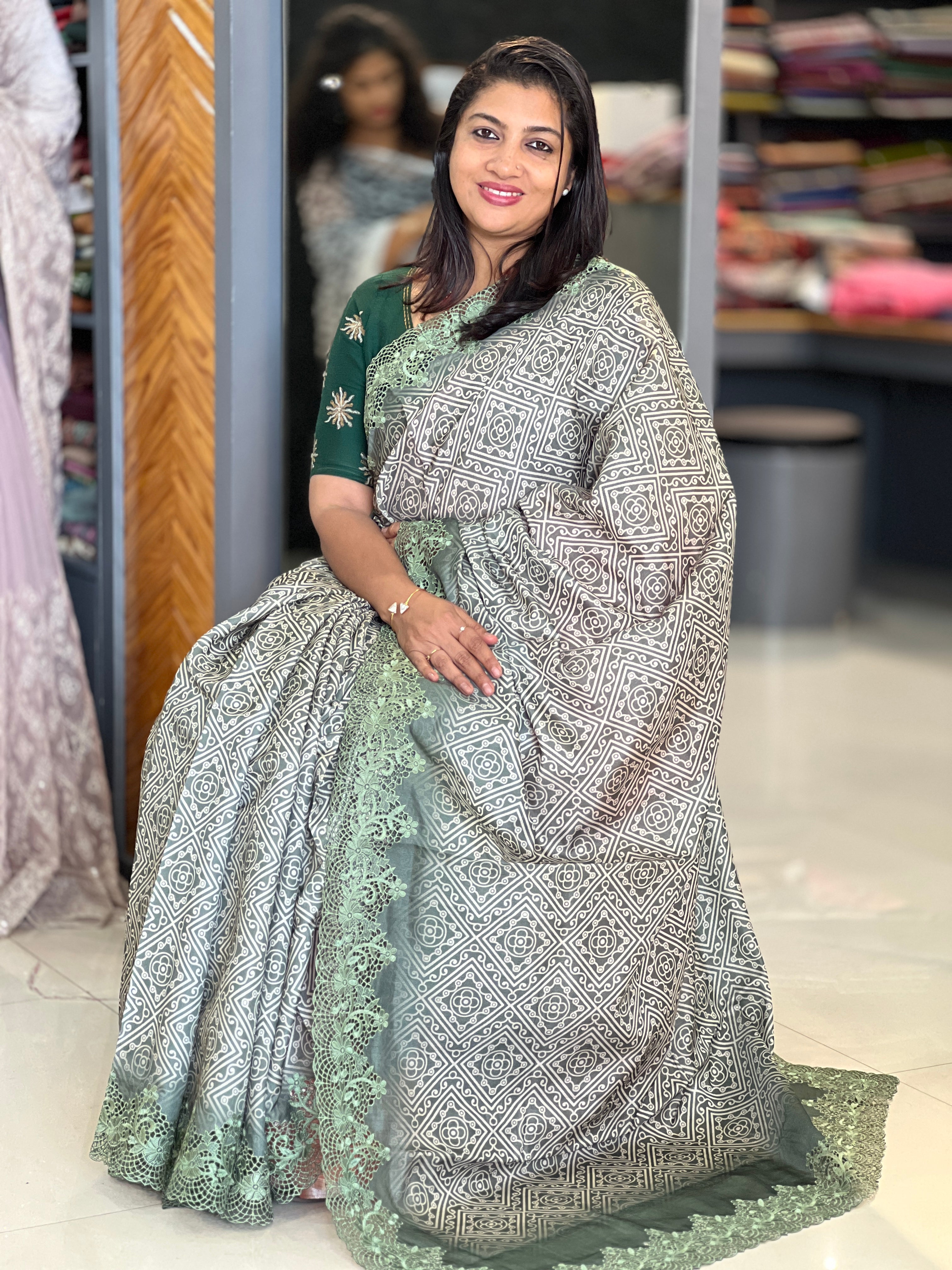 Sublimation Print Design Desi Tussar Saree | SBP117