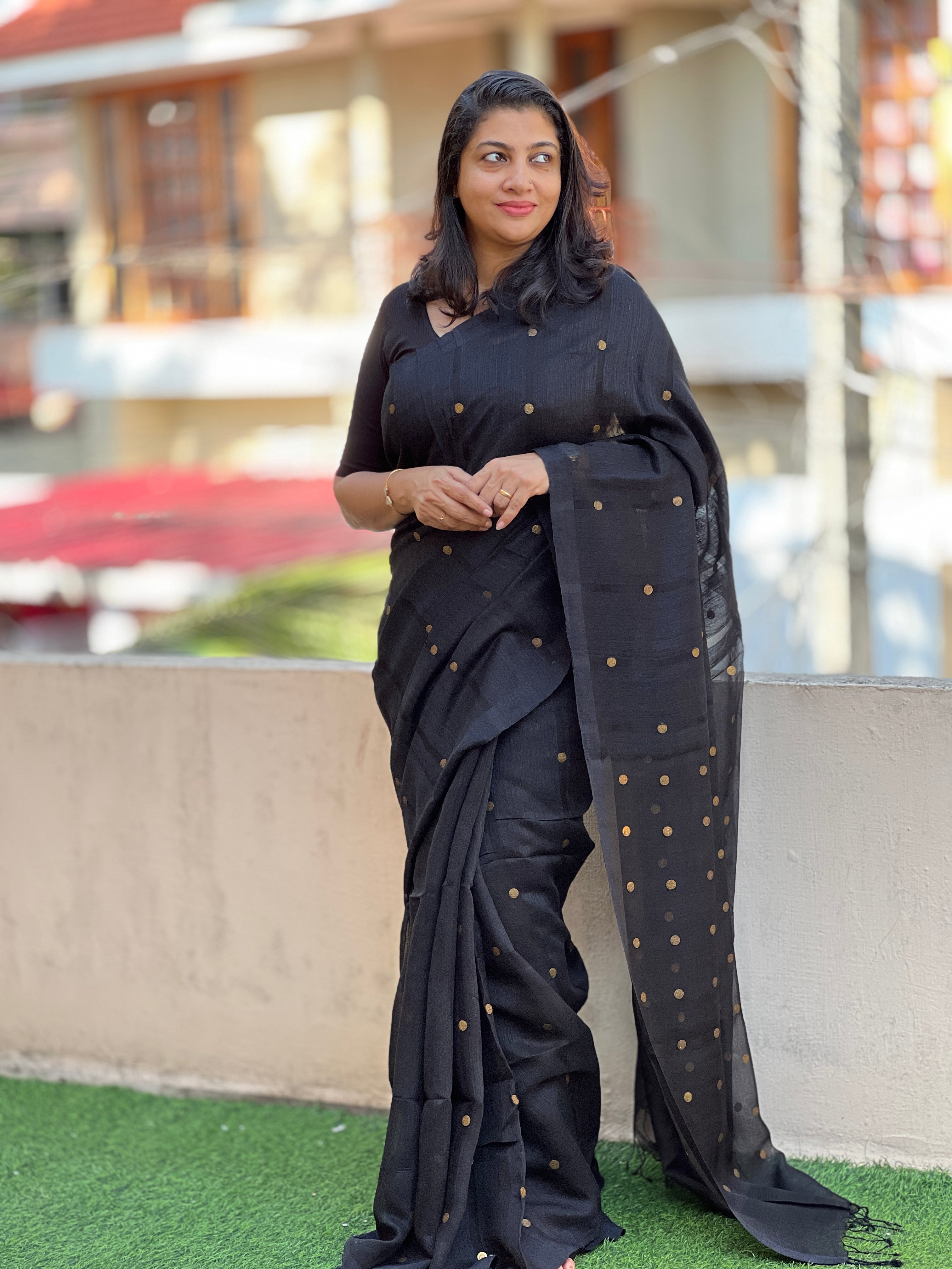 Coin Weaving Patterned Matka Tussar Saree | RGD678