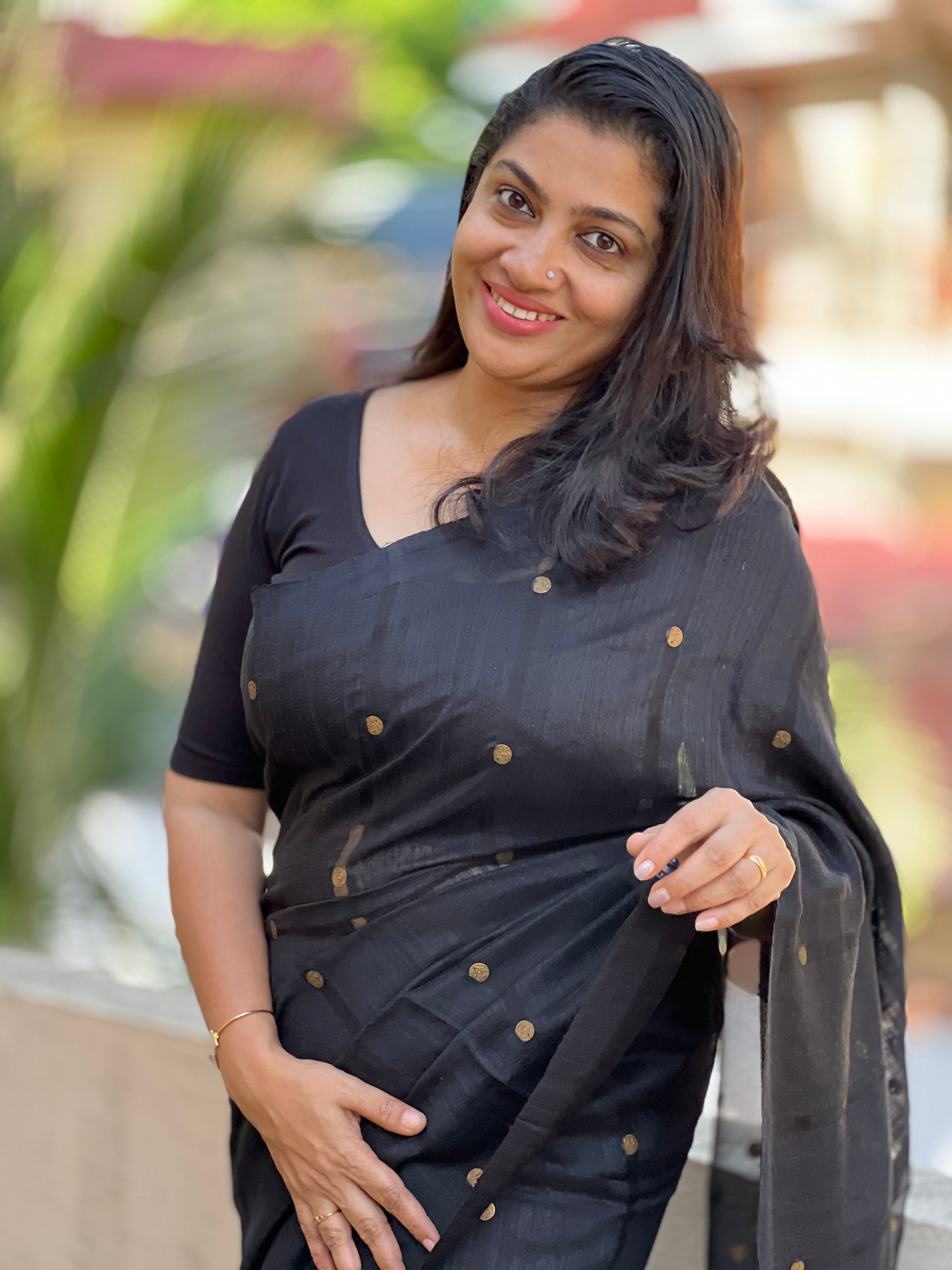 Coin Weaving Patterned Matka Tussar Saree | RGD678